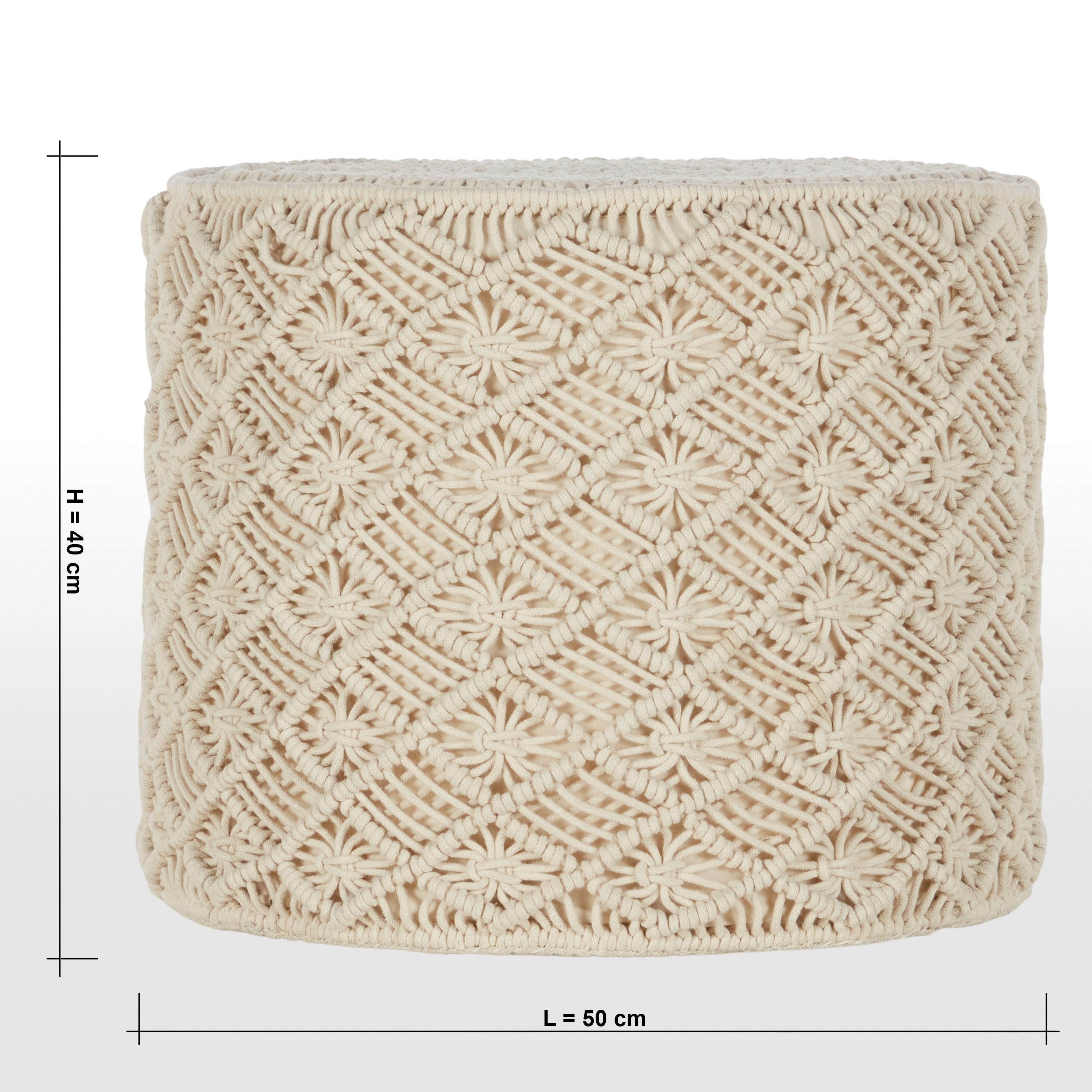Macrame Pouf - 40x50 cm-household-cushionsandthrows-poufs-image-4