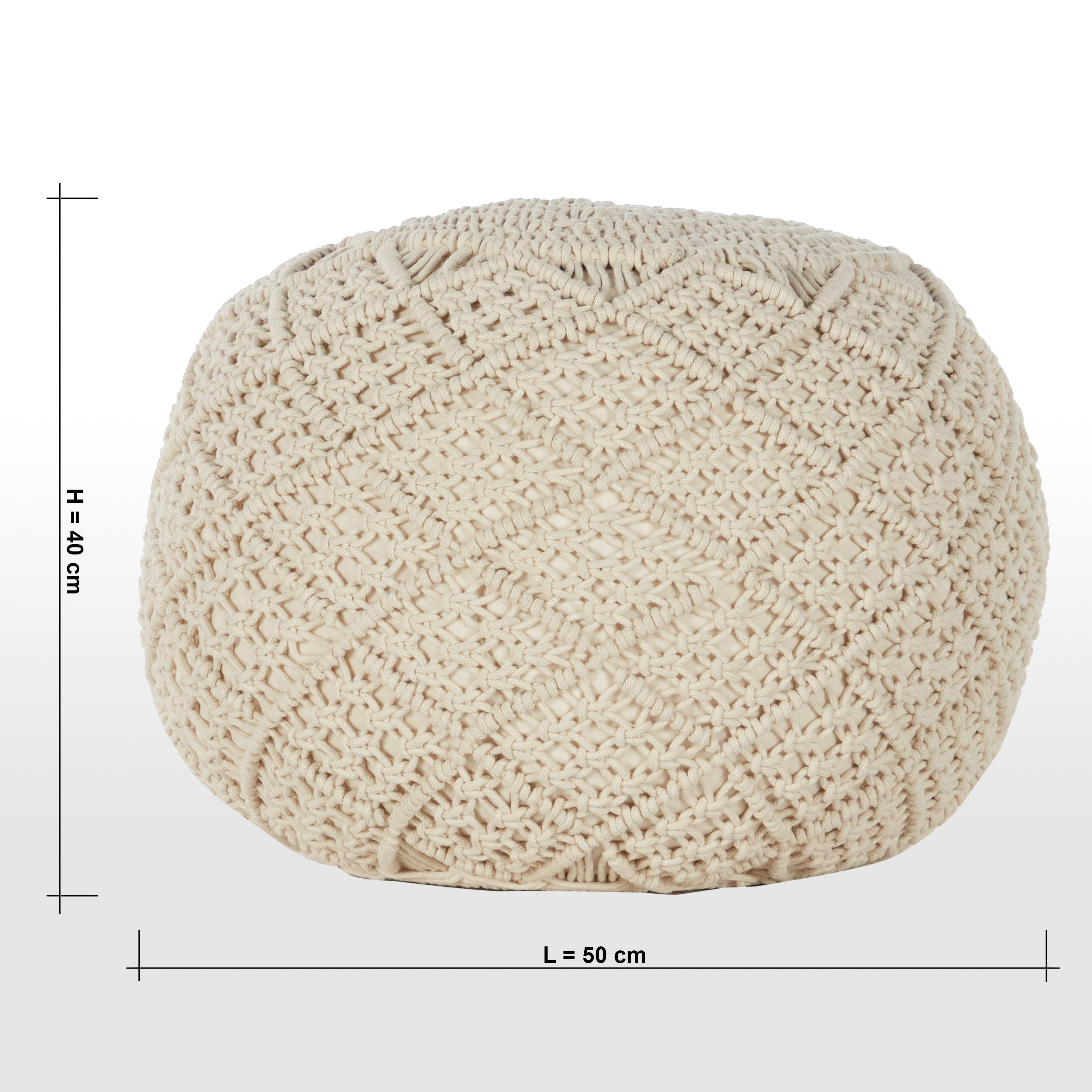 Macrame Pouf - 40x55 cm-household-cushionsandthrows-poufs-image-4