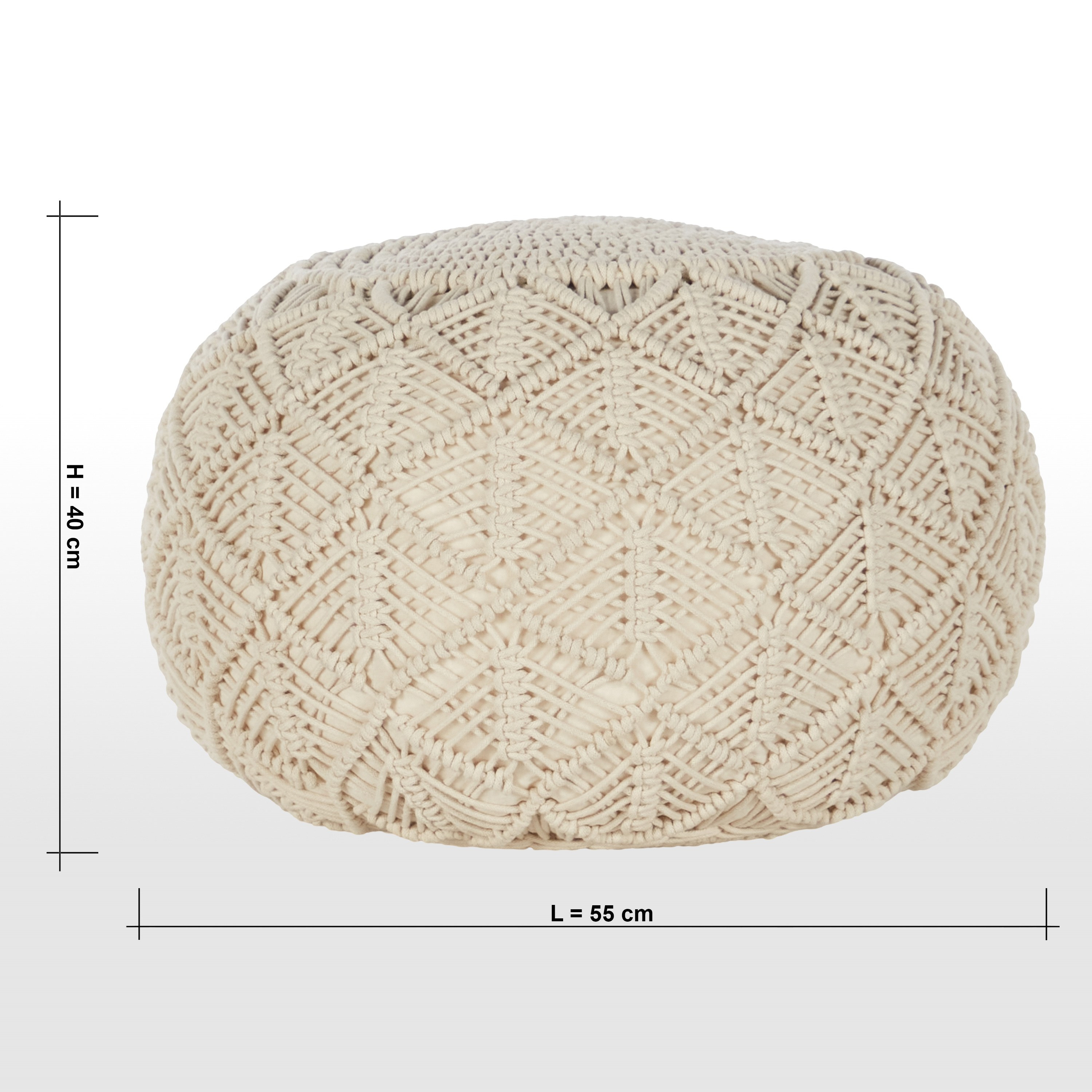Macrame Pouf - 40x55 cm-household-cushionsandthrows-poufs-image-4