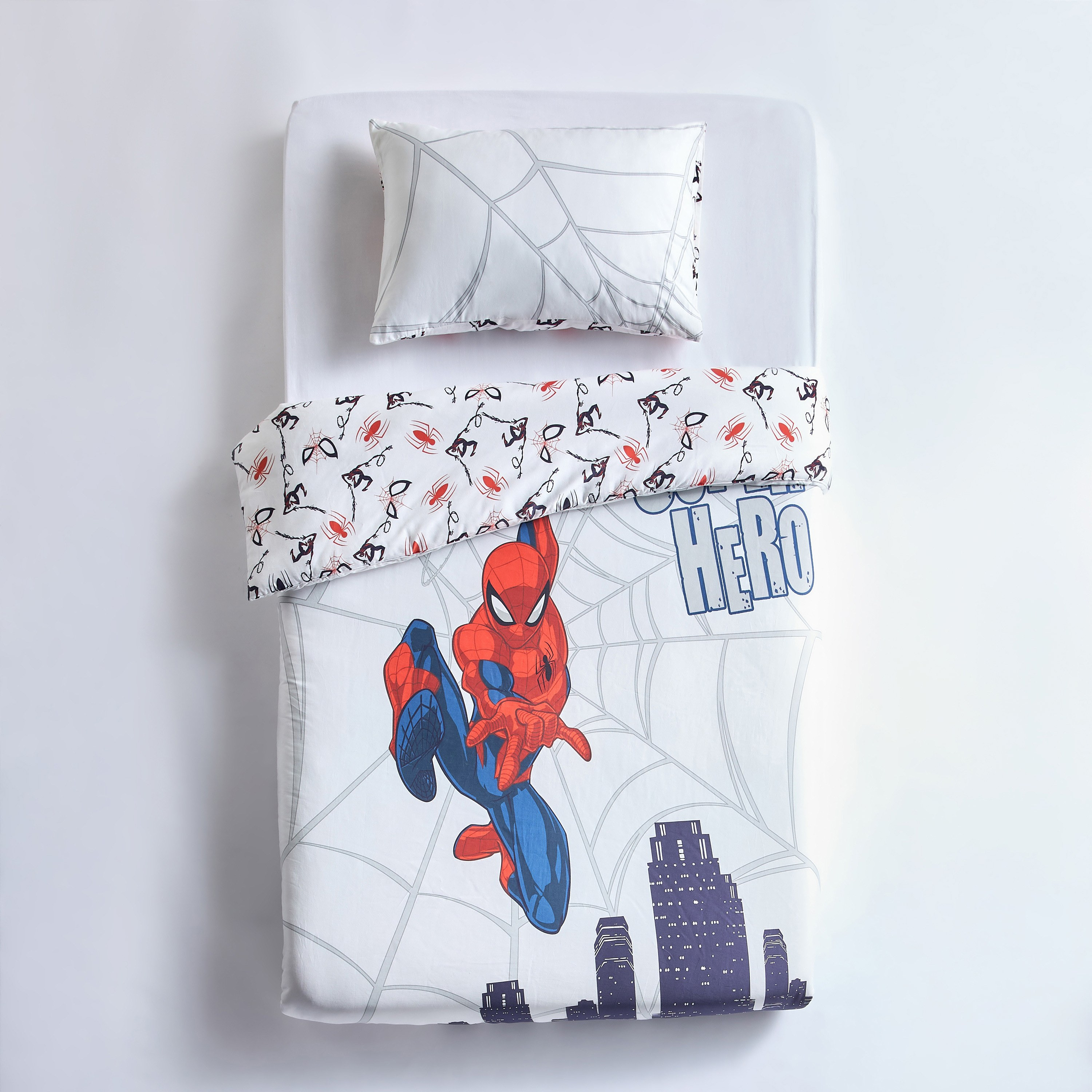 Spider-Man Cotton 2-Piece Single Duvet Cover Set - 135x200 cm-kids-beddingandwindows-bedding-duvetcovers-image-6