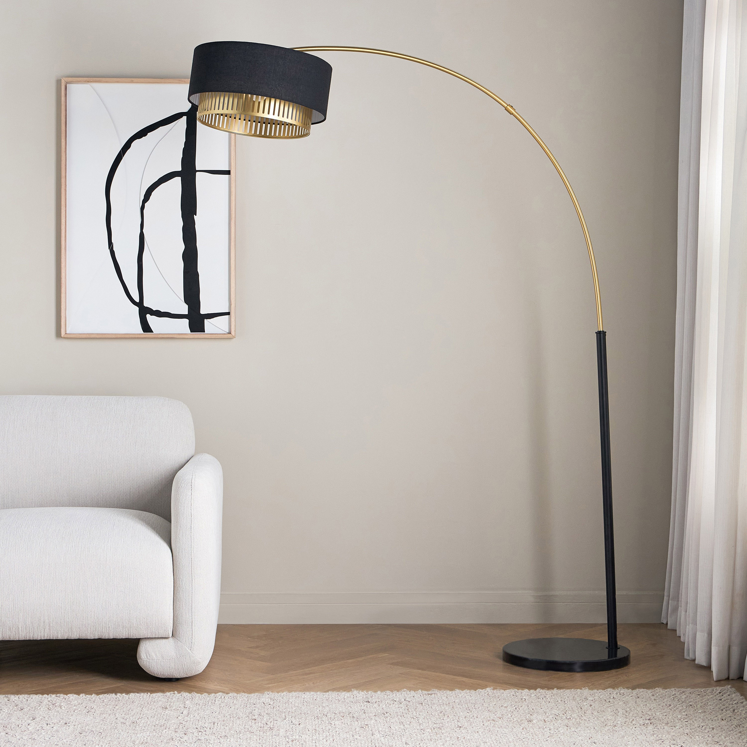 مصباح أرضية قوس معدن - لاني- 197 سم-household-lighting-floorlamps-image-1