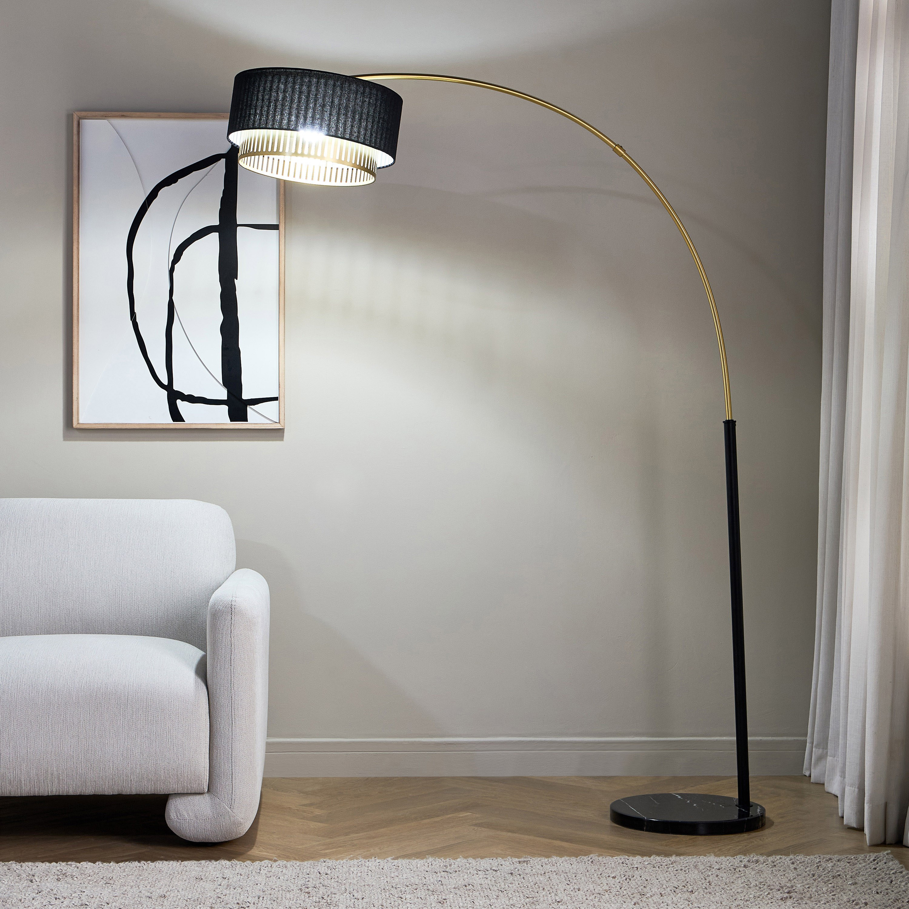 Lanie Metal Arc Floor Lamp - 197 cm-household-lighting-floorlamps-image-2