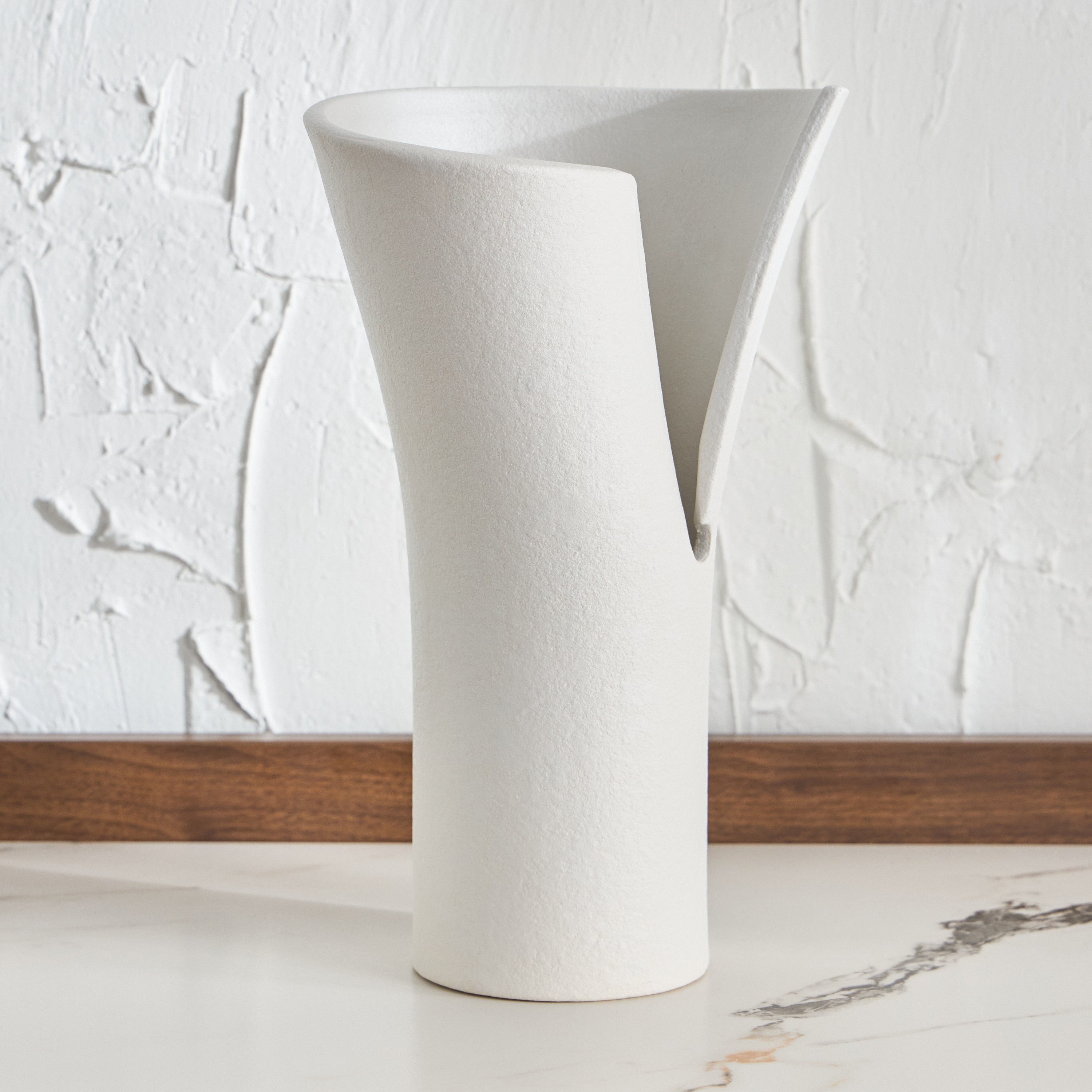 Vesna Ceramic Decorative Slit Vase - 33 cm-household-decor-vasesandbowls-image-1