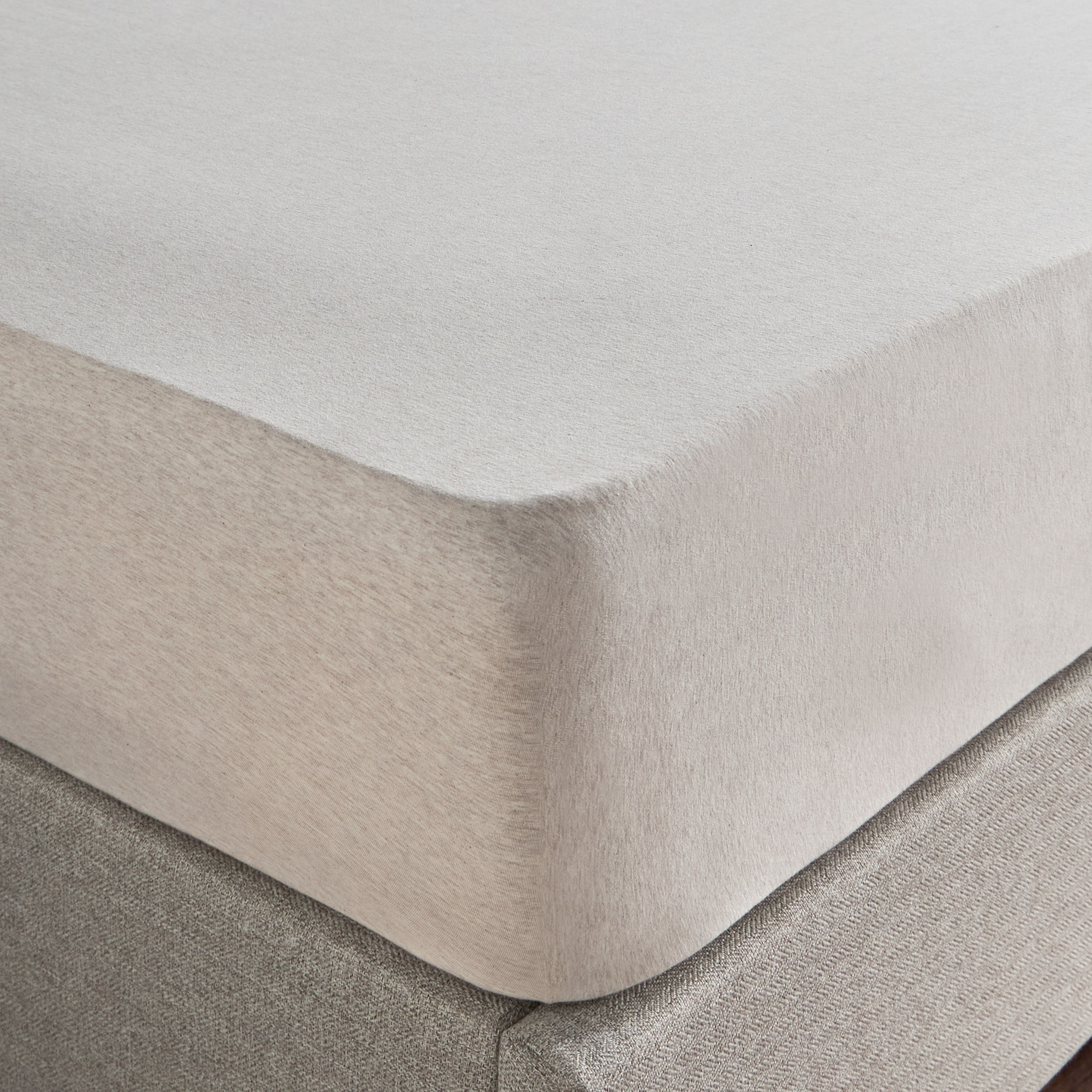 Cloud Melange Turkish Cotton Jersey Full Fitted Sheet - 120x200 cm-household-bedding-sheetsandpillowcases-fittedsheets-image-1