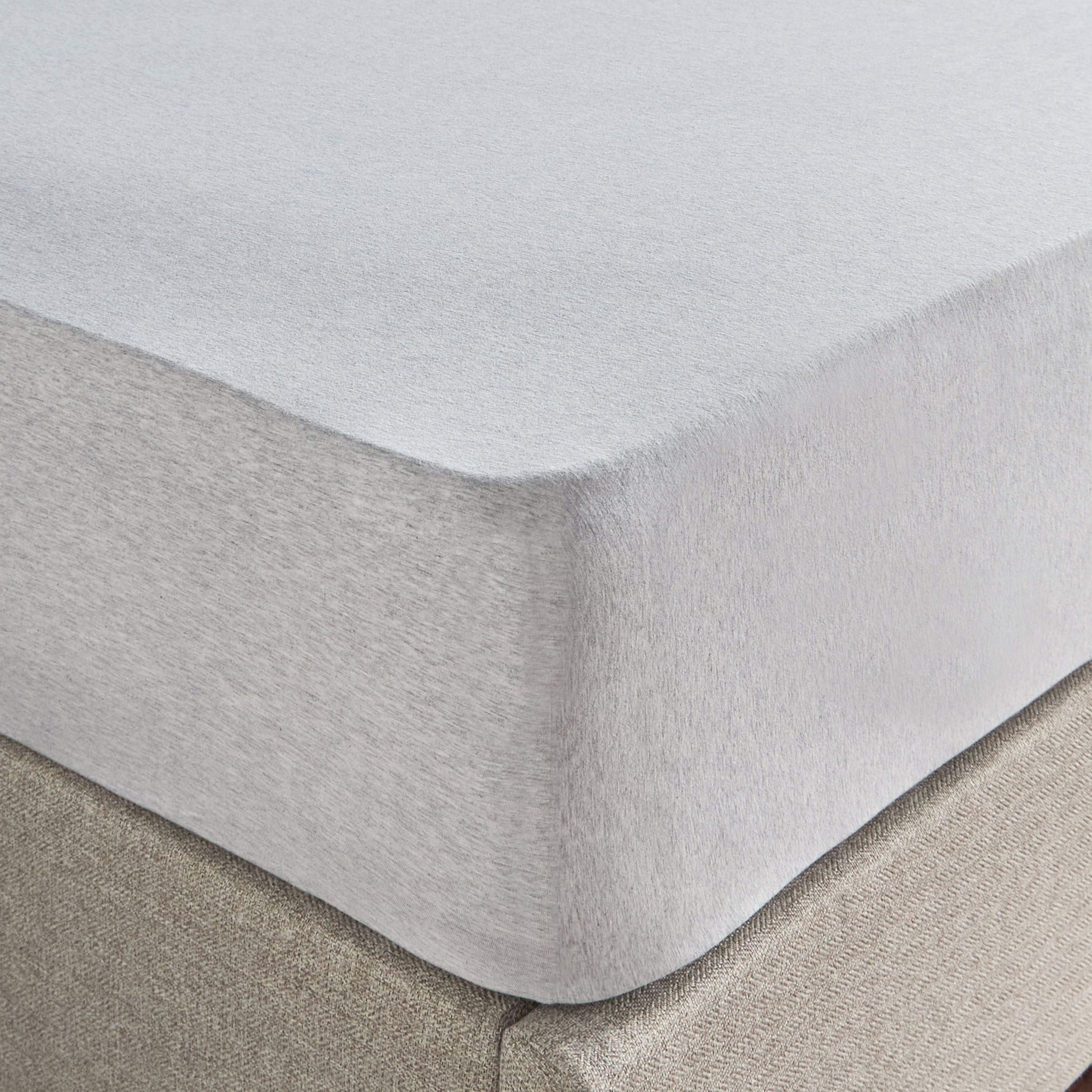 Cloud Melange Turkish Cotton Jersey Full Fitted Sheet - 120x200 cm-household-bedding-sheetsandpillowcases-fittedsheets-image-1