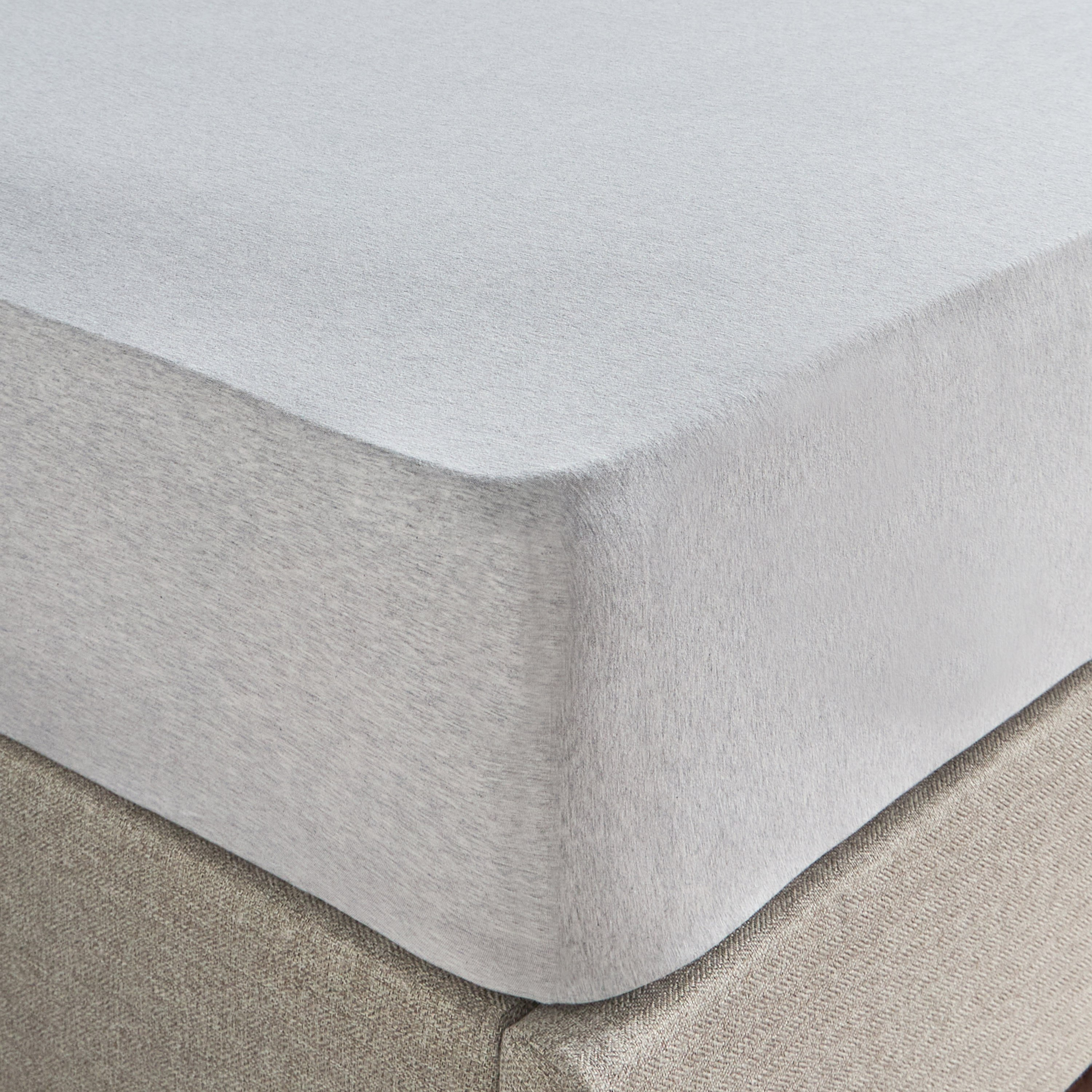 شرشف مطّاطي كينج من القطن التركي جيرسي ميلانج - كلاود - 180×200 سم-household-bedding-sheetsandpillowcases-fittedsheets-image-3