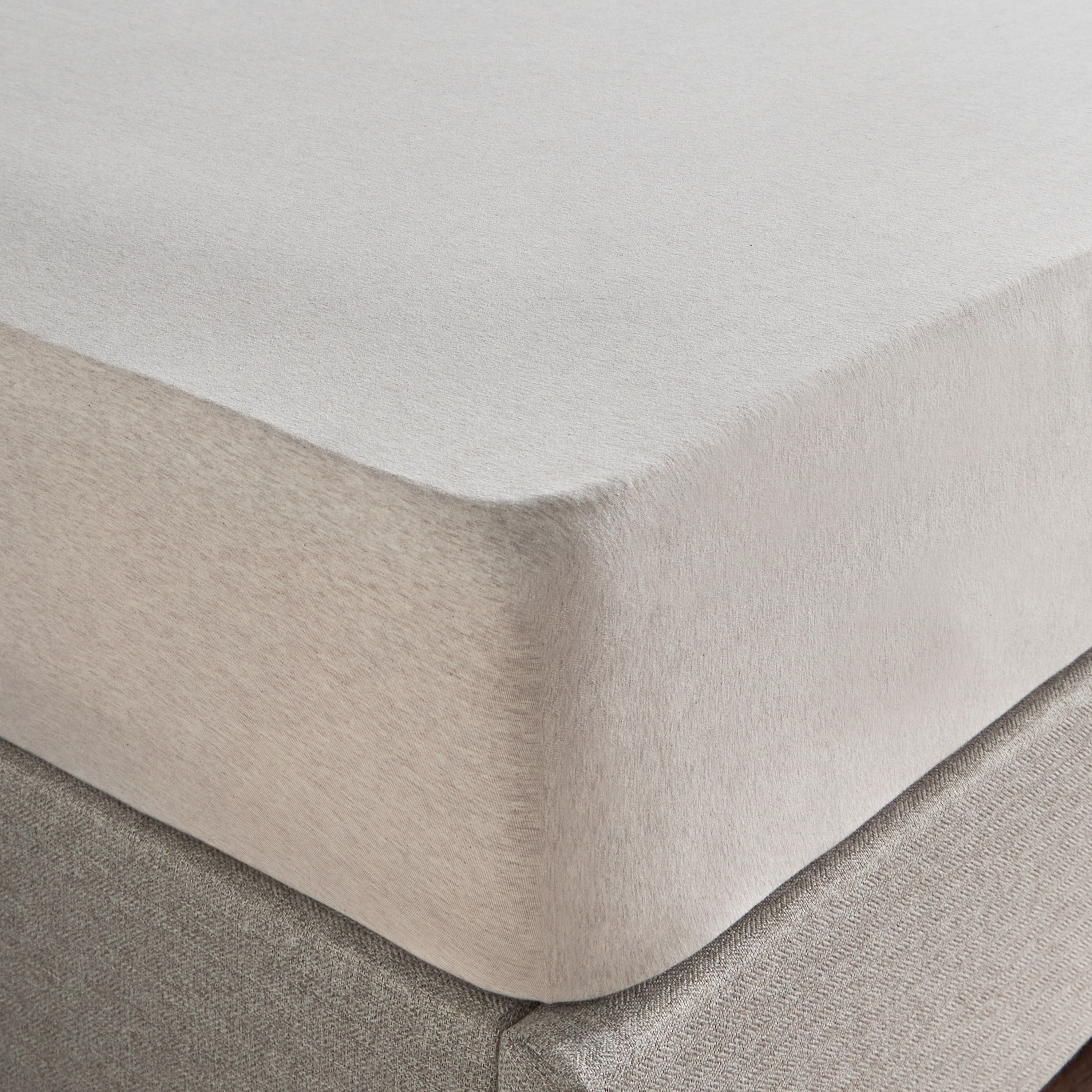 Cloud Melange Turkish Cotton Jersey Queen Fitted Sheet - 160x200 cm-household-bedding-sheetsandpillowcases-fittedsheets-image-1