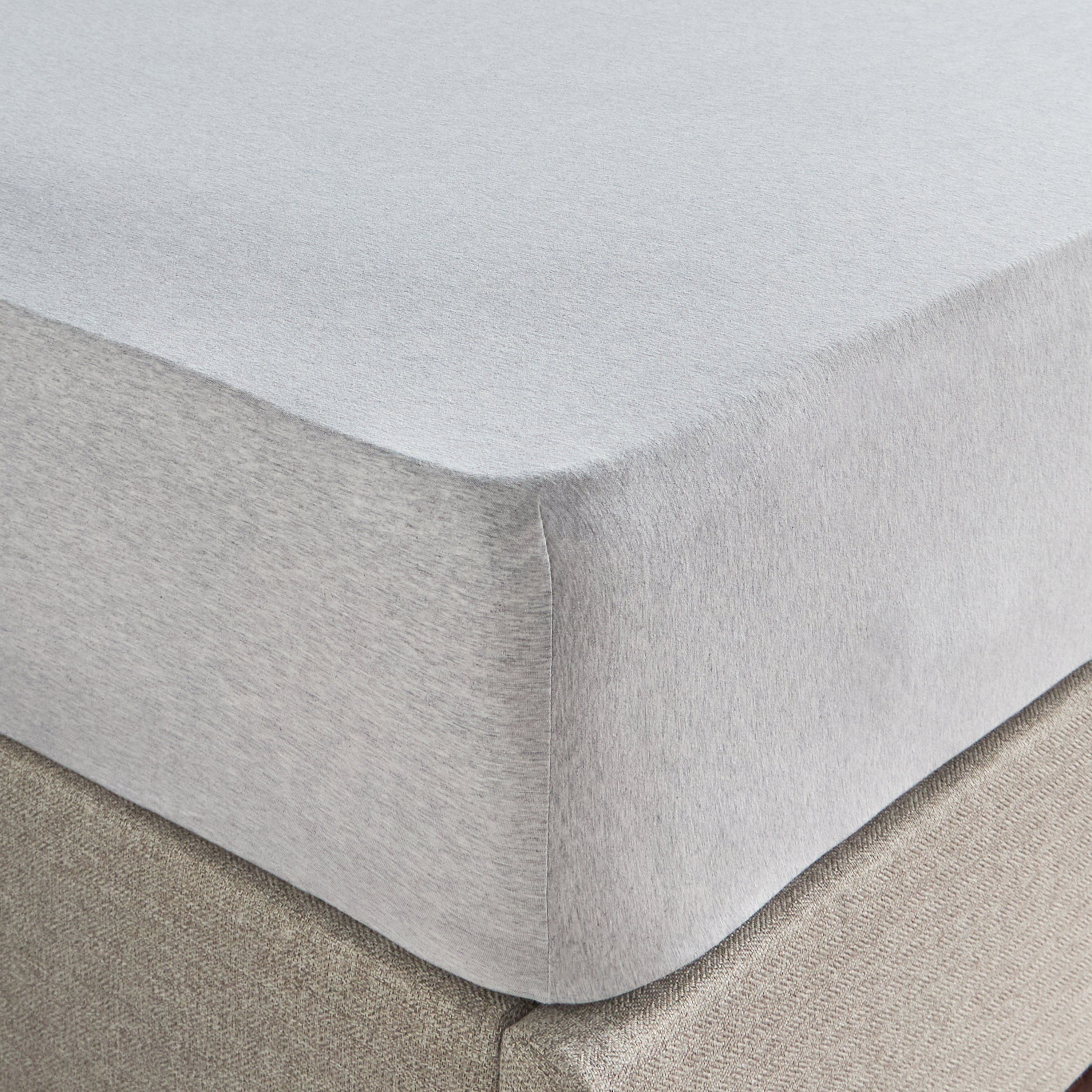 Cloud Melange Turkish Cotton Jersey Queen Fitted Sheet - 160x200 cm-household-bedding-sheetsandpillowcases-fittedsheets-image-1