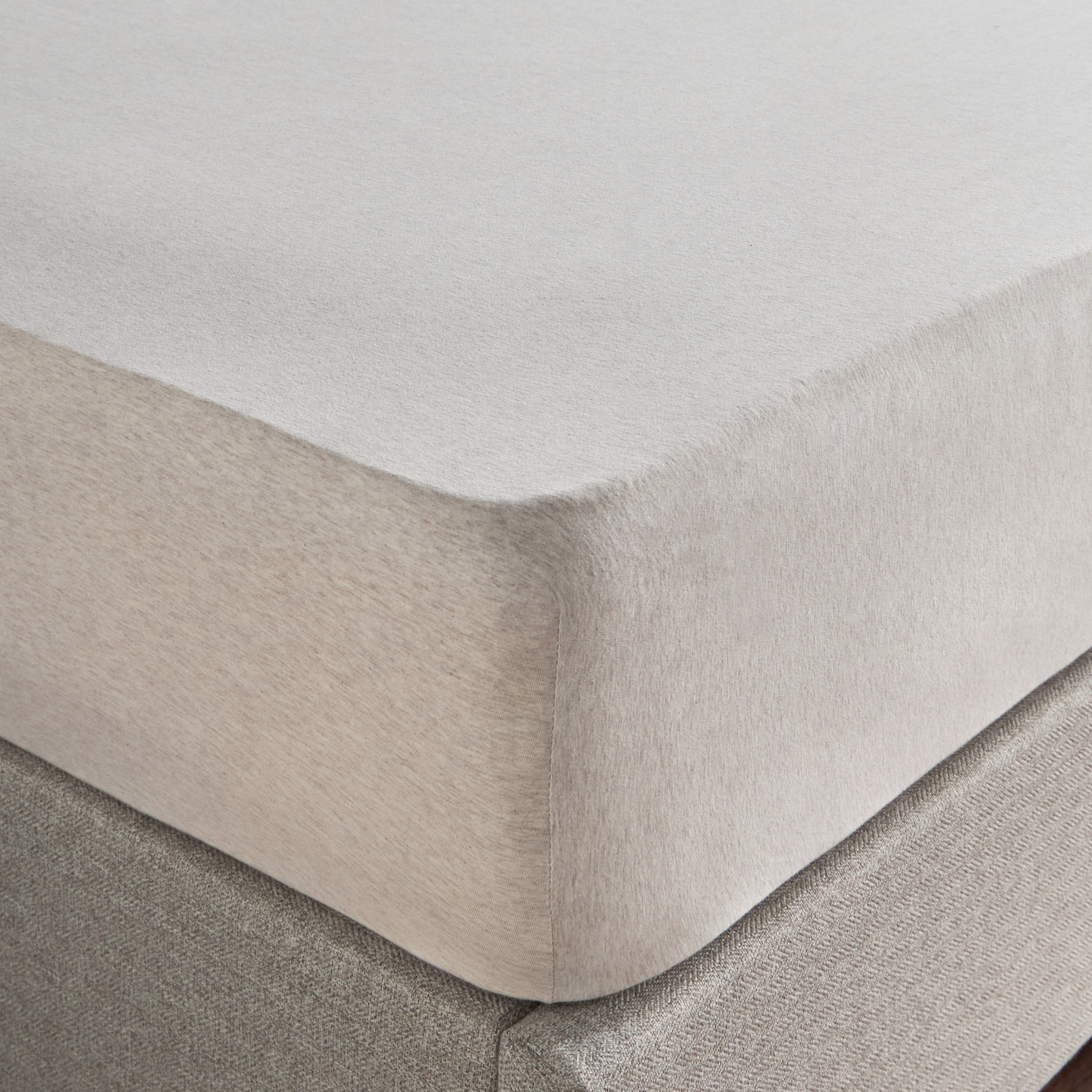 Cloud Melange Turkish Cotton Jersey Super King Fitted Sheet - 200x200 cm-household-bedding-sheetsandpillowcases-fittedsheets-image-1