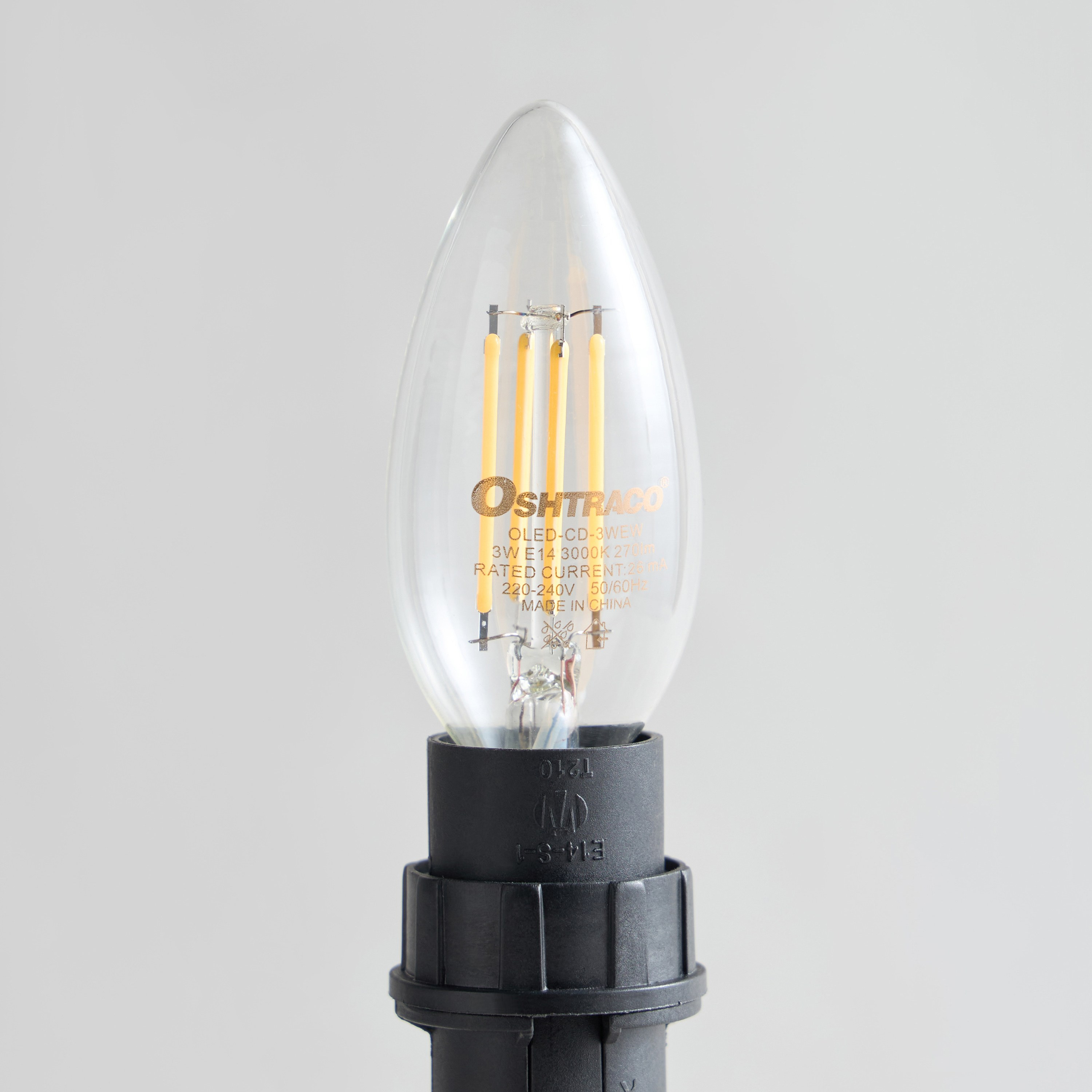 Oshtraco Dimmable LED Candle Bulb - 3 W E14 270 Lumen Warm White-household-lighting-bulbsandbatteries-bulbs-image-2