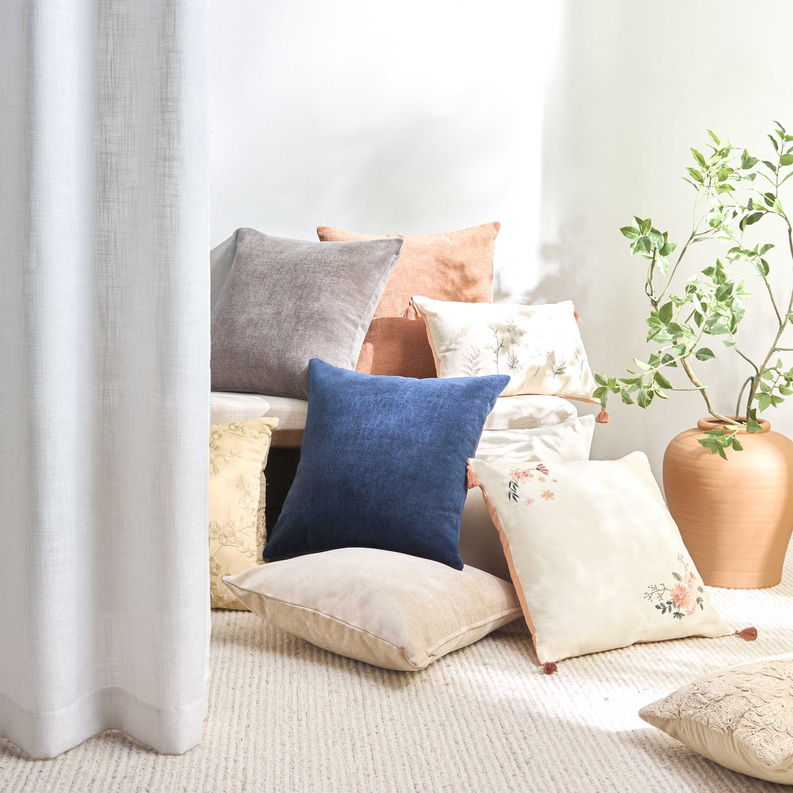 Flora Embroidered Cushion Cover - 50x50 cm-household-cushionsandthrows-cushioncovers-image-4