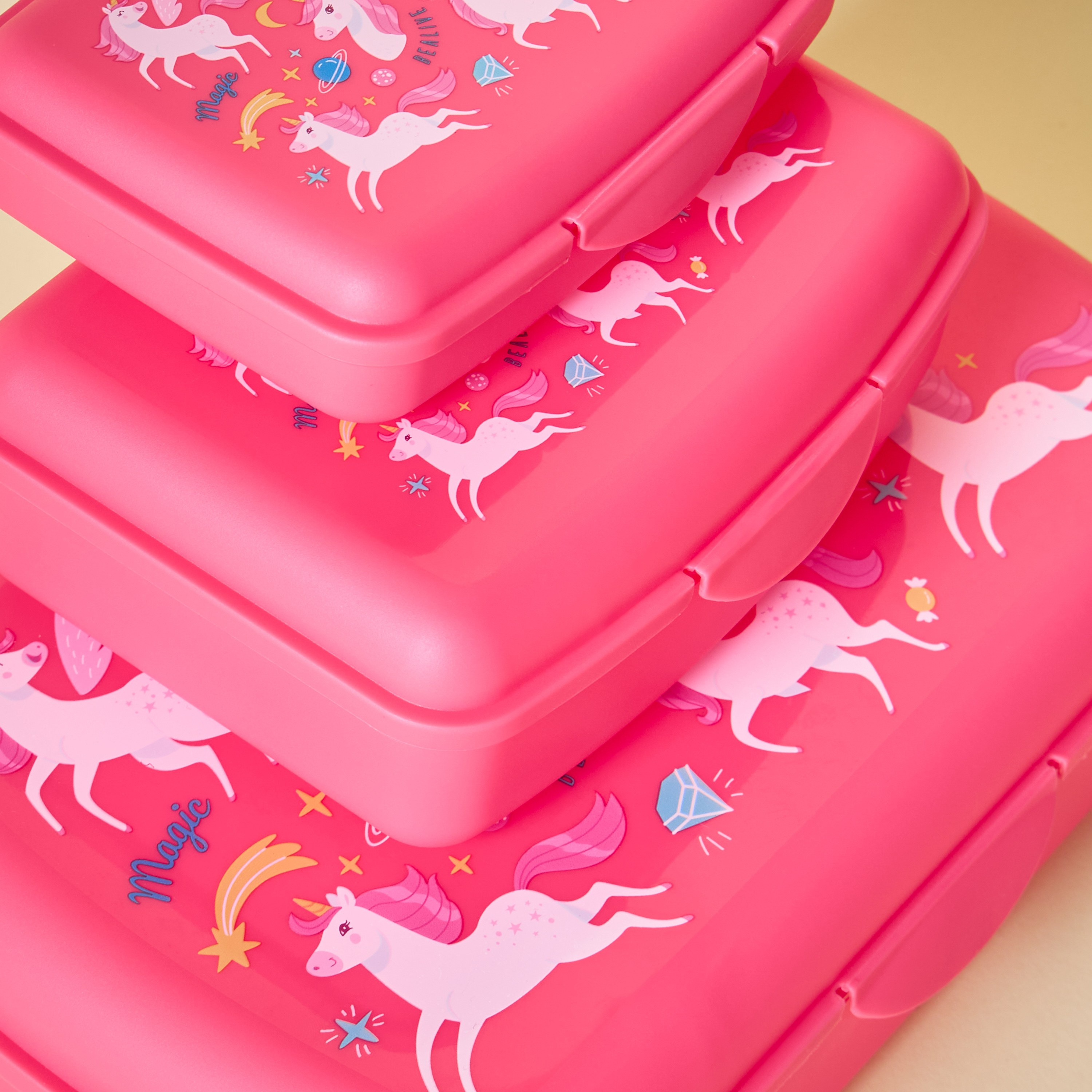 صندوق غداء 5 قطع - هابي يونيكورن-babyandkids-eatanddrink-lunchboxesandbags-image-3