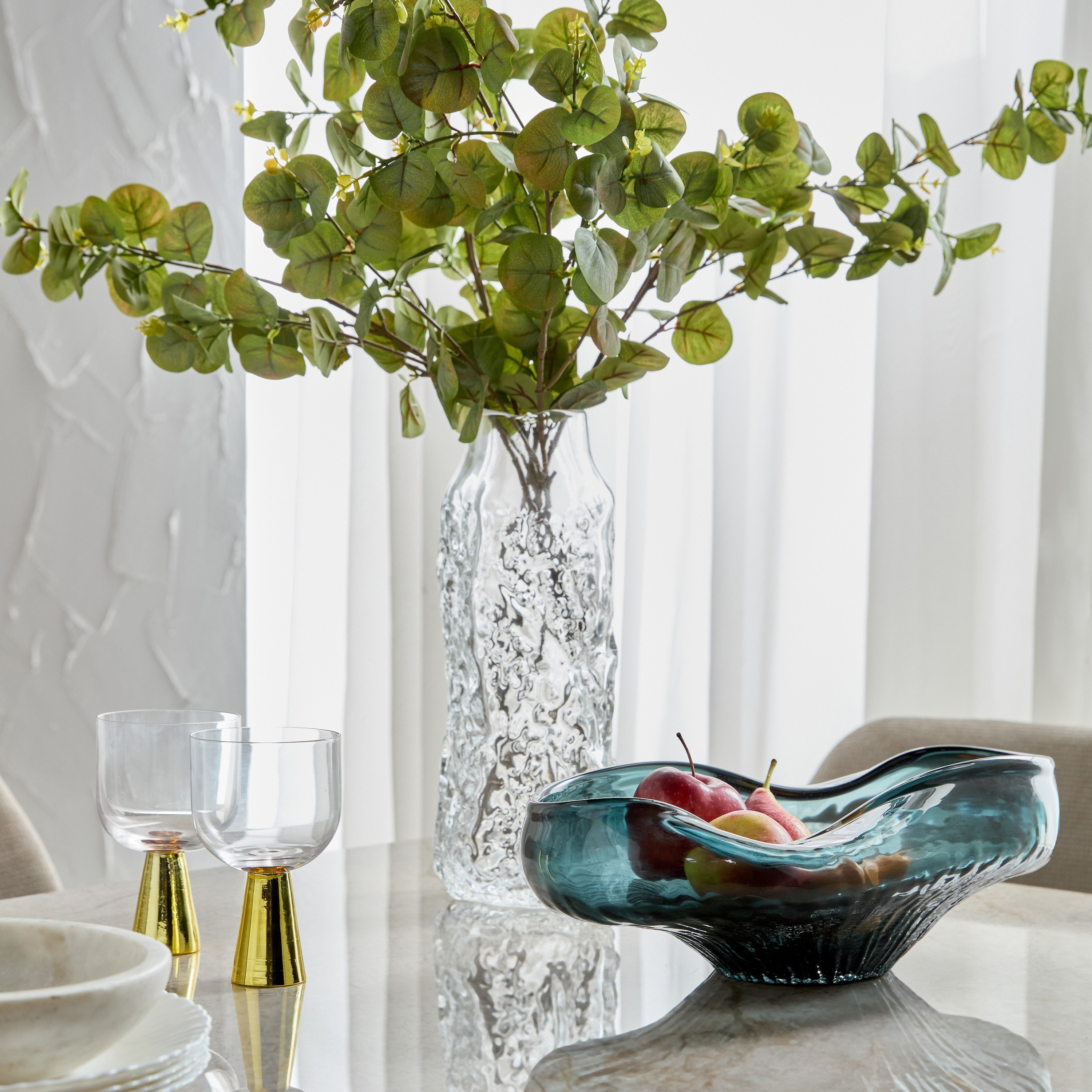 Ellero Glass Decorative Bowl - 24x39 cm-household-decor-vasesandbowls-image-3