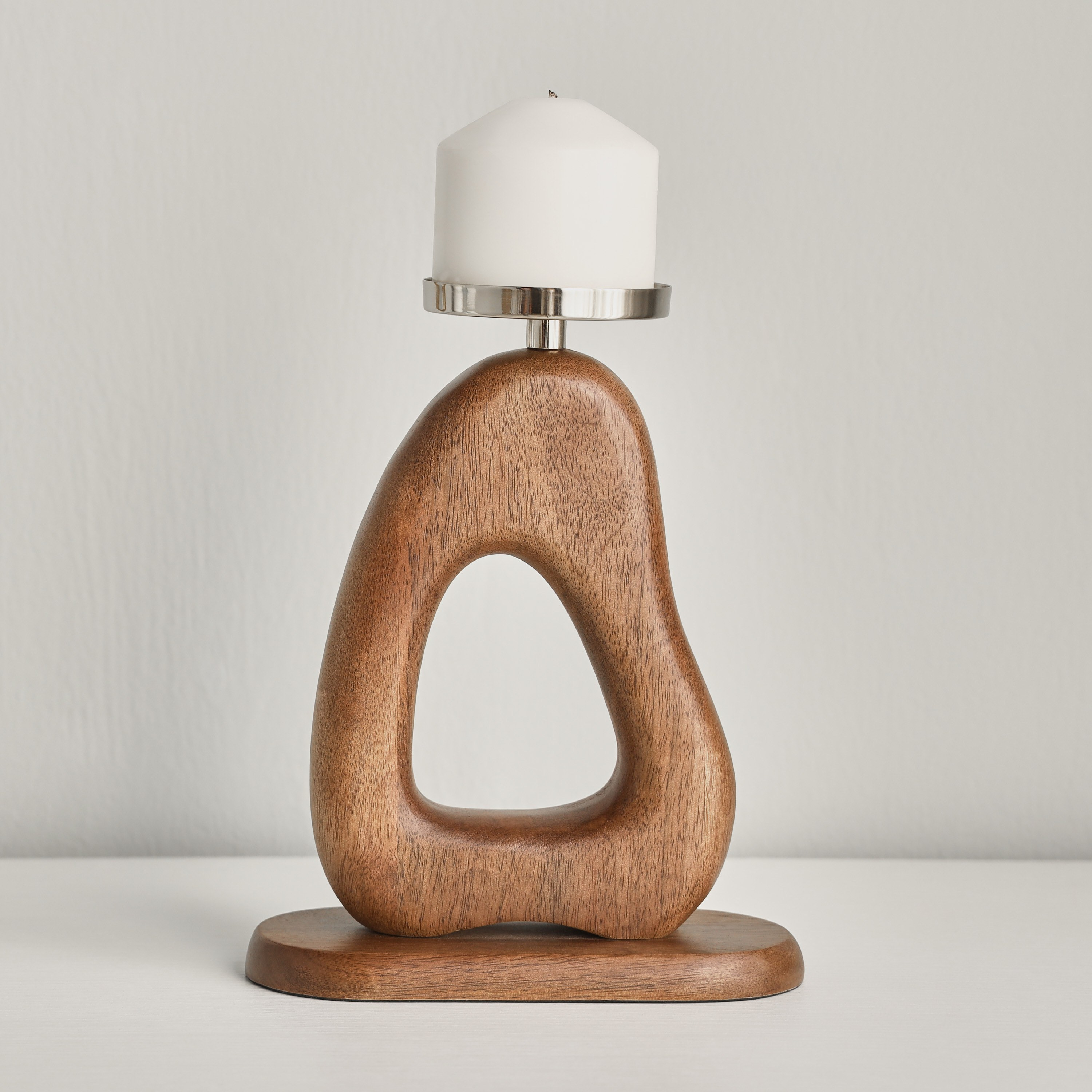 Earthy Pebbles Pillar Candleholder-household-decor-candleholdersandlanterns-image-1