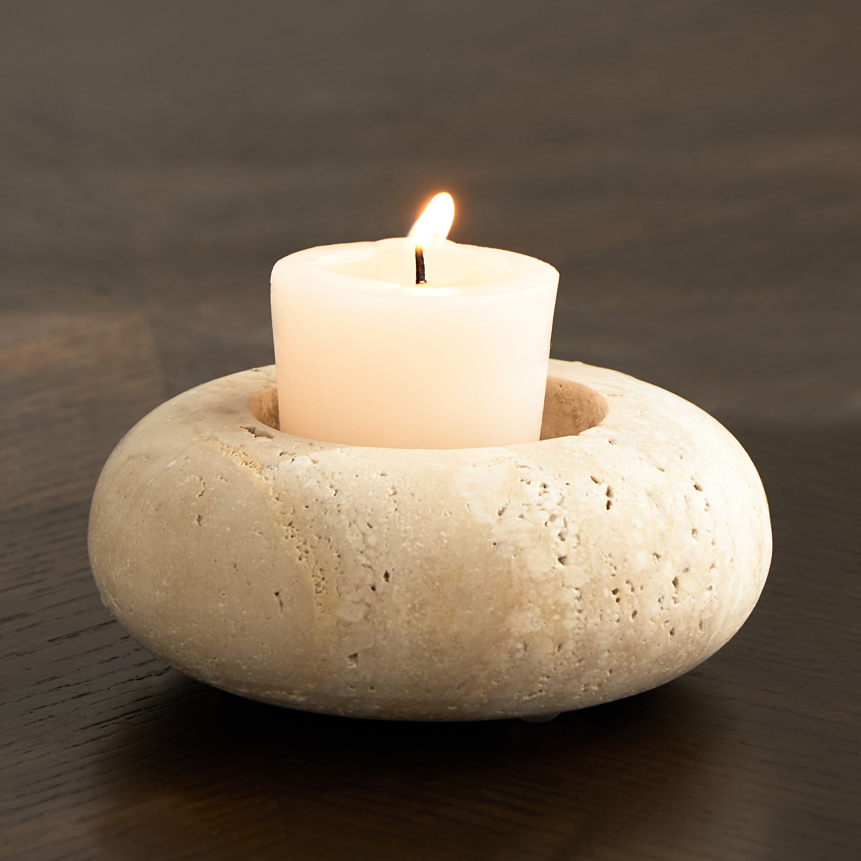 Earthy Pebbles Pillar Candleholder-household-decor-candleholdersandlanterns-image-2