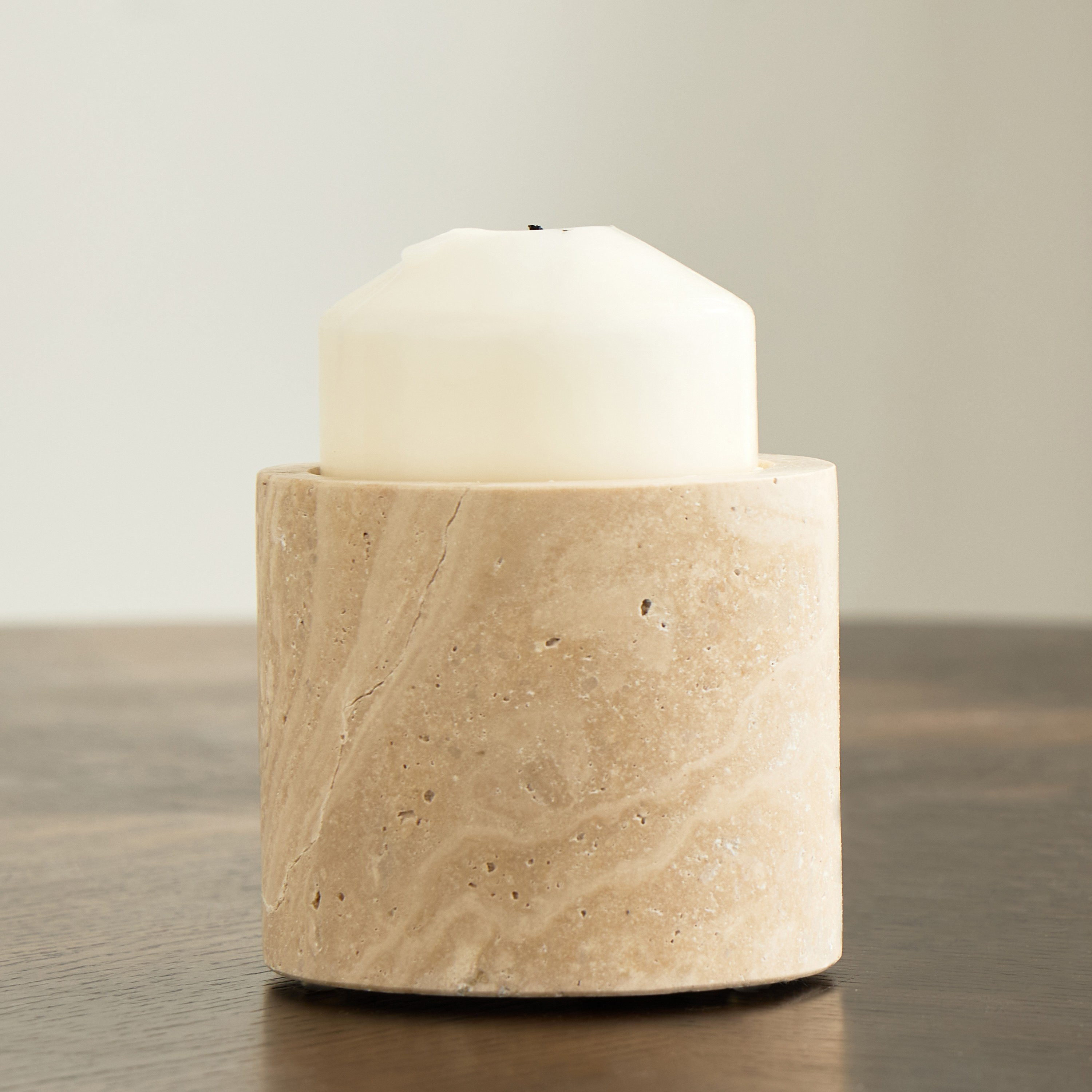 Earthy Pebbles Pillar Candleholder-household-decor-candleholdersandlanterns-image-1
