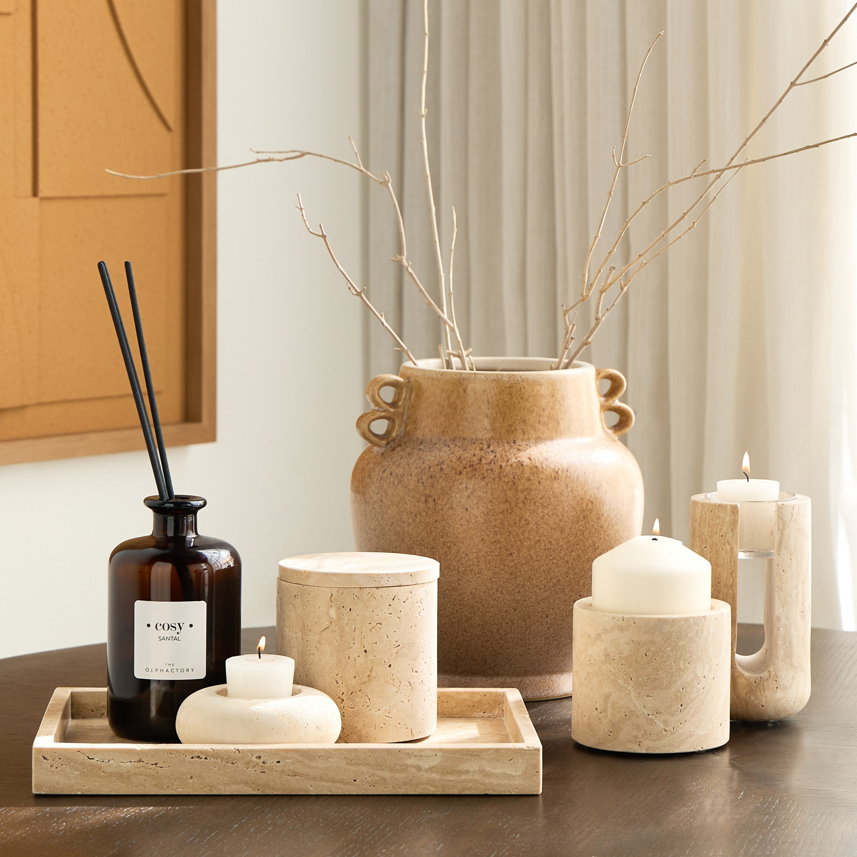 Earthy Pebbles Pillar Candleholder-household-decor-candleholdersandlanterns-image-4