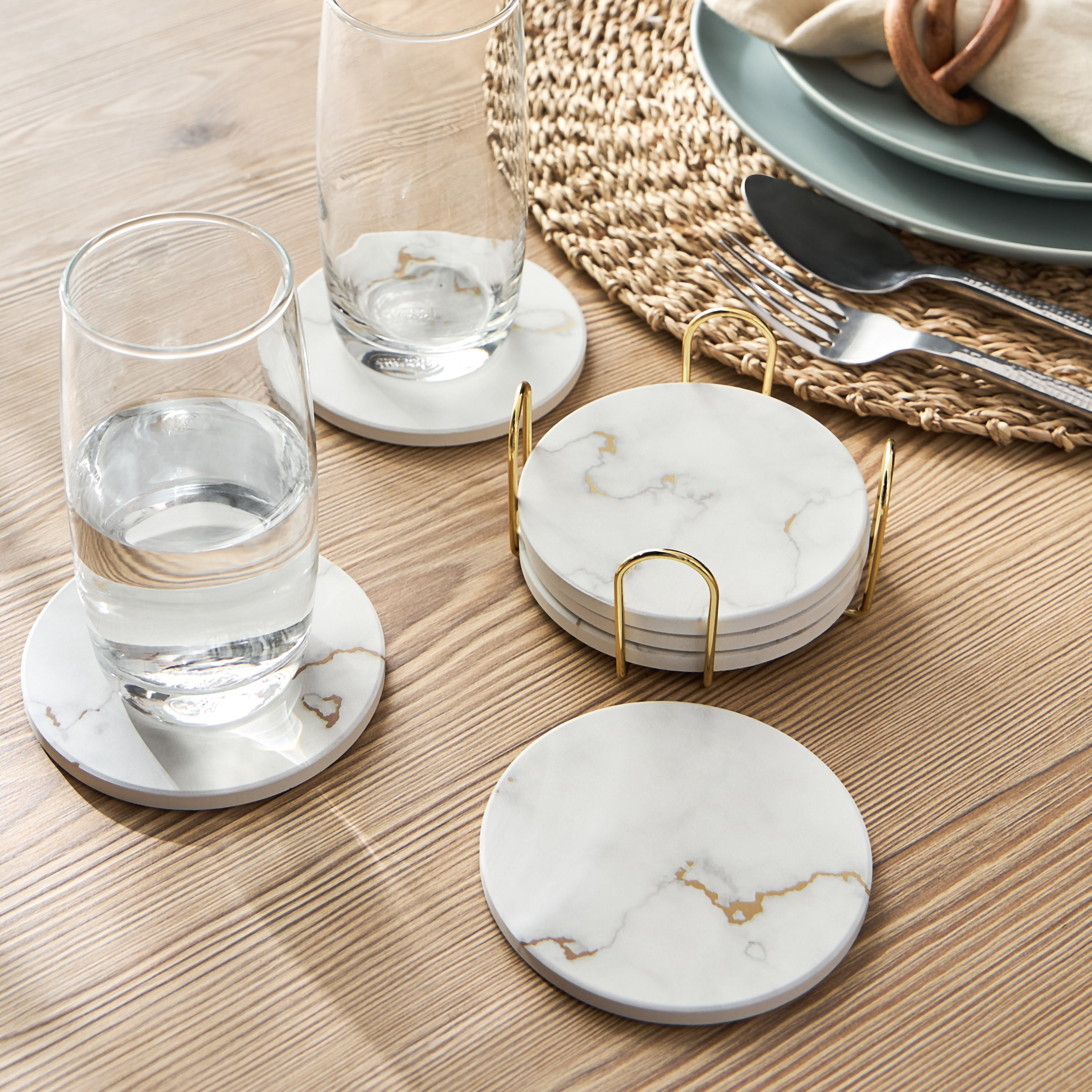 Sable 6-Piece Coaster Set - 10 cm-household-dining-tablelinen-napkinsandaccessories-image-4