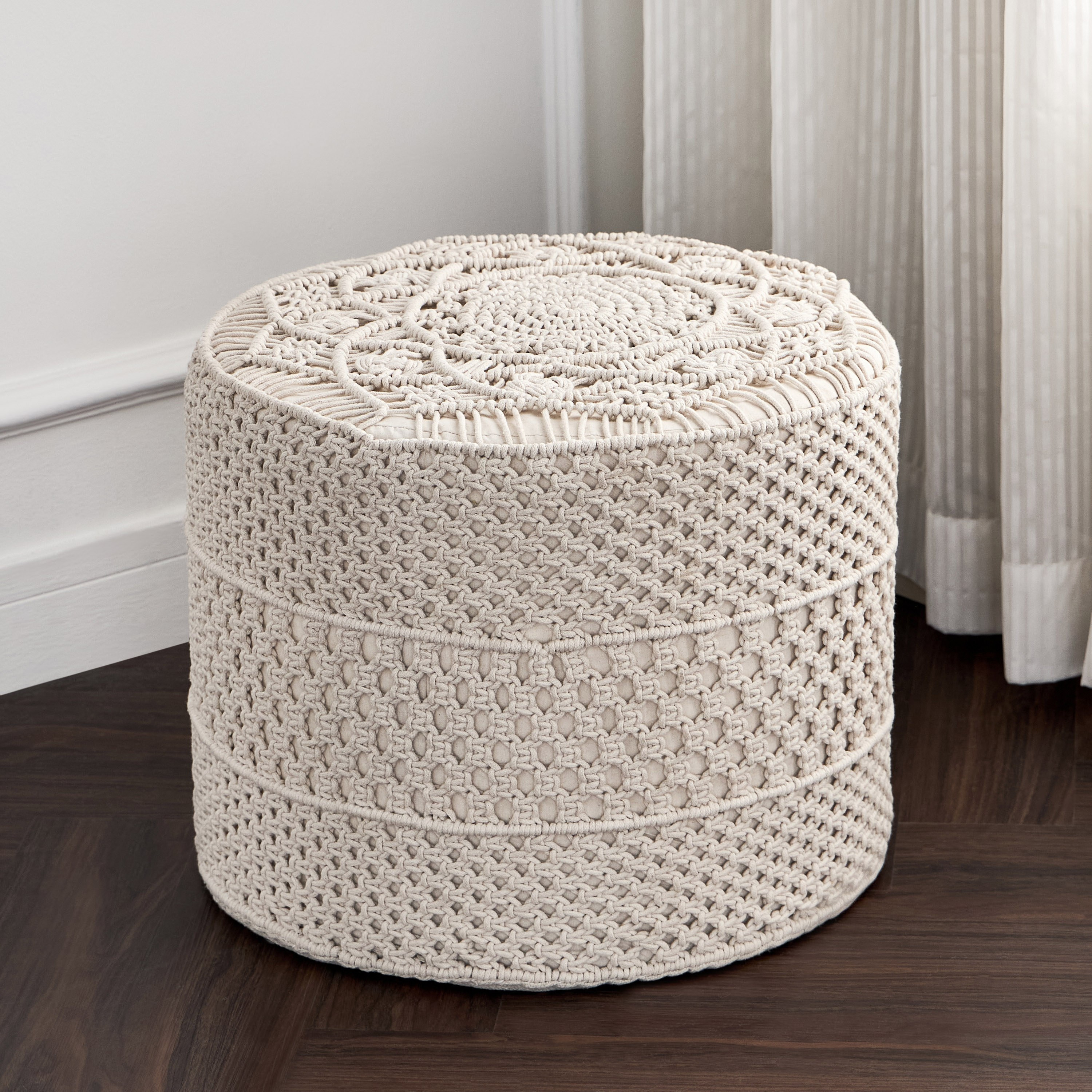 Macrame Pouf - 40x50 cm-household-cushionsandthrows-poufs-image-2