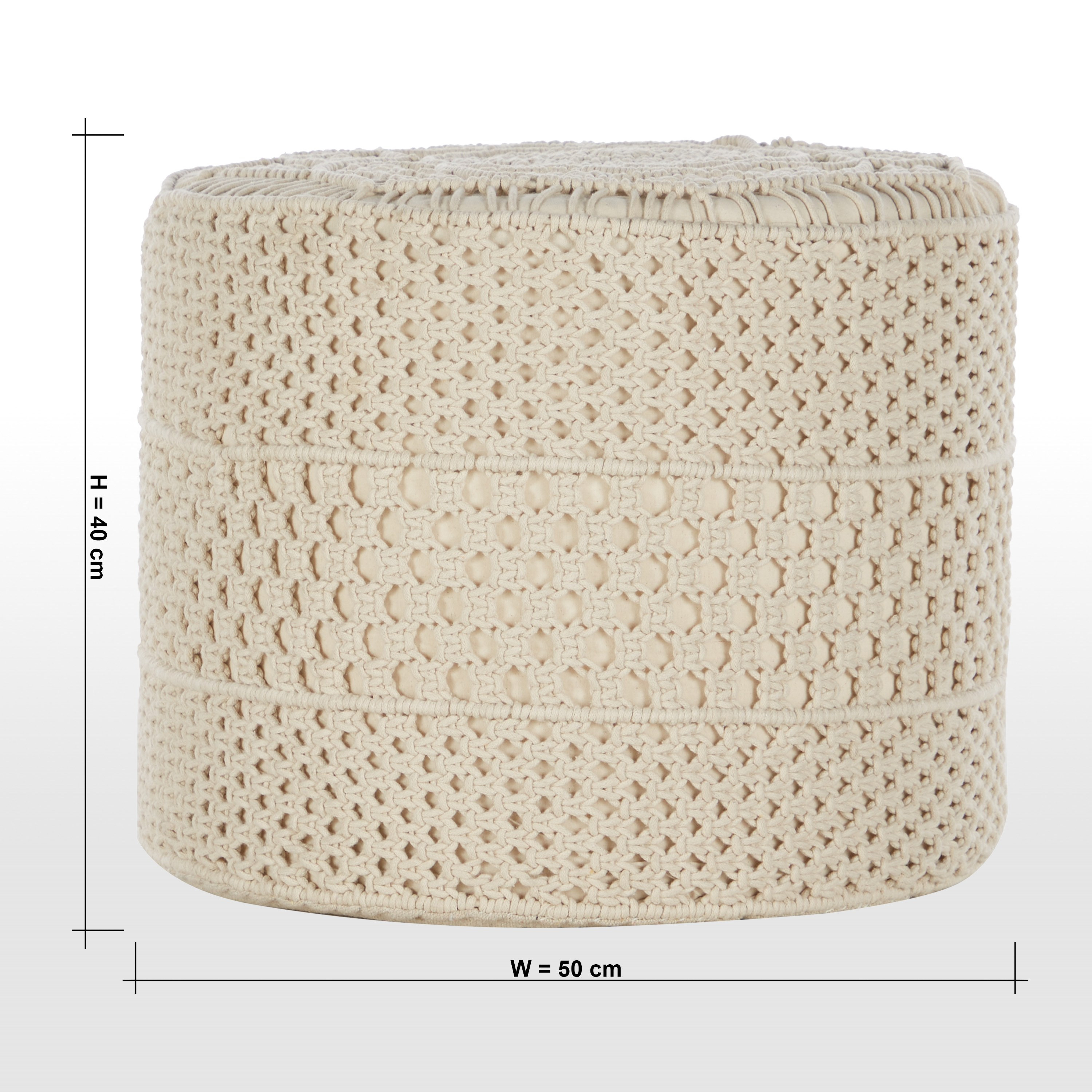 Macrame Pouf - 40x50 cm-household-cushionsandthrows-poufs-image-5