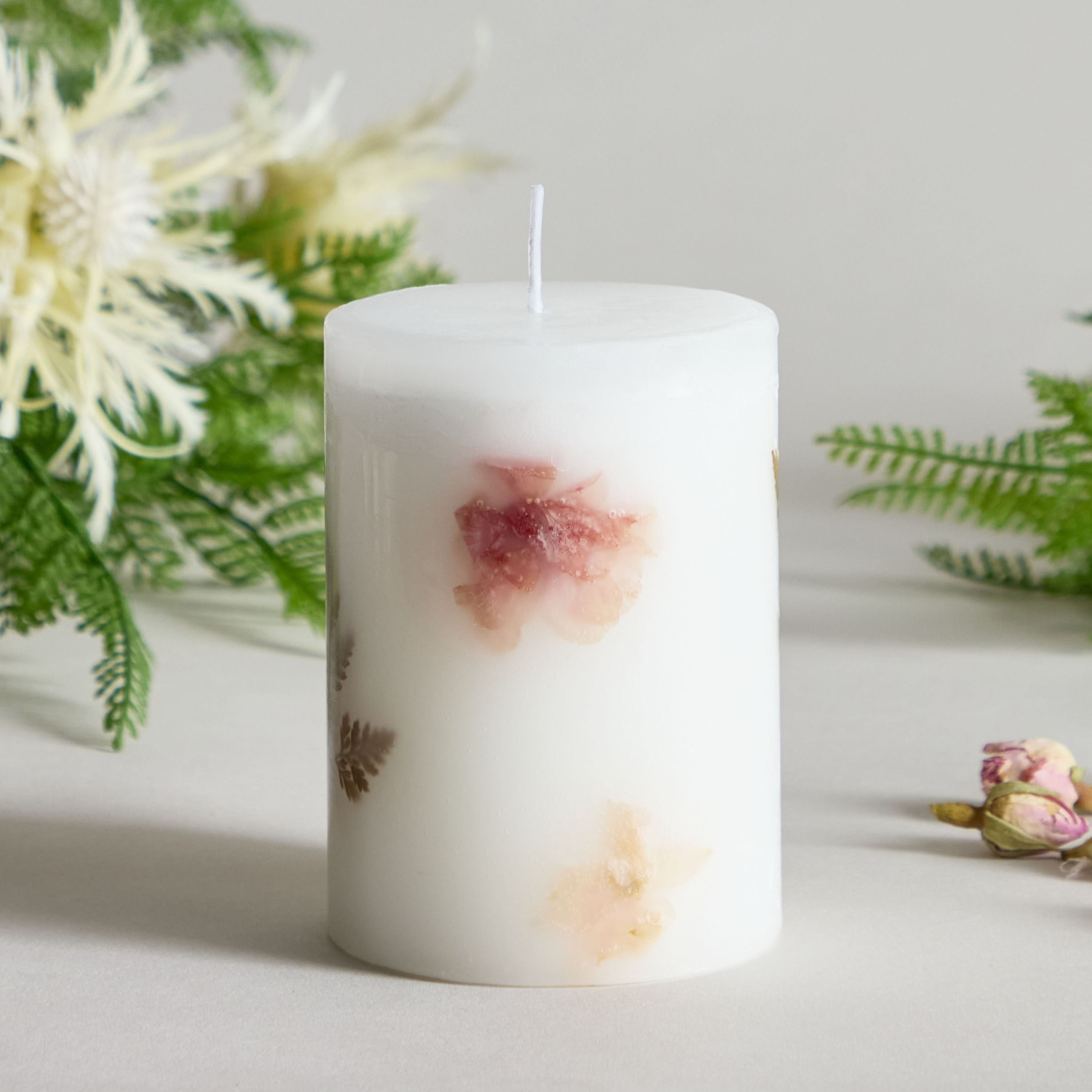 Botanic Unscented Pillar Candle - 30 h-household-homefragrance-candles-image-1