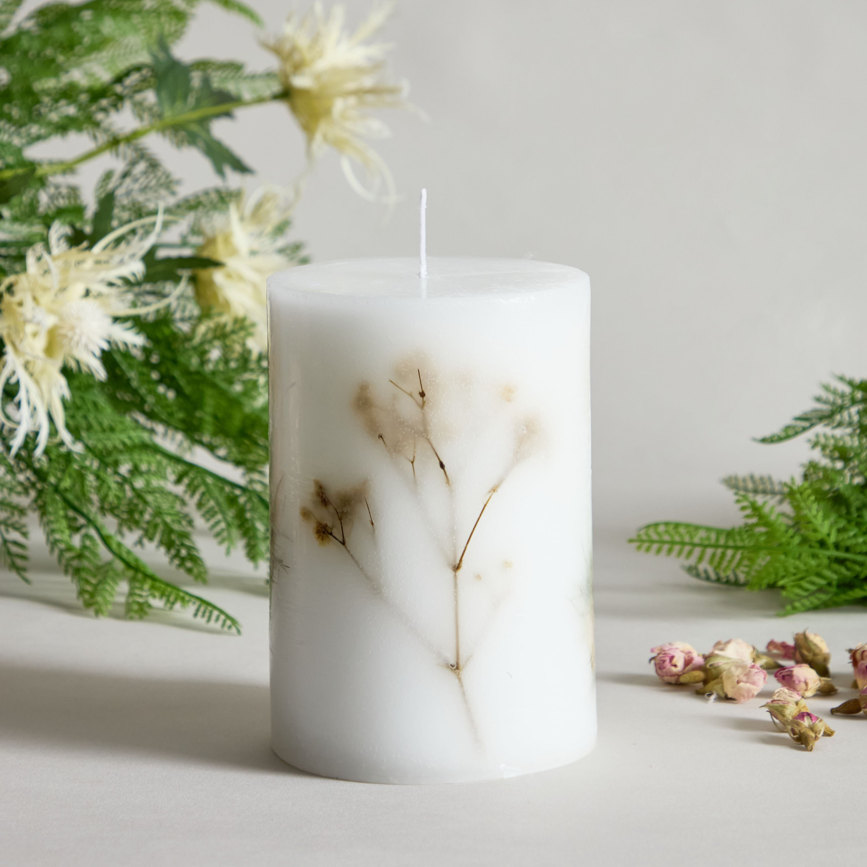 Botanic Unscented Pillar Candle - 60 h-household-homefragrance-candles-image-1