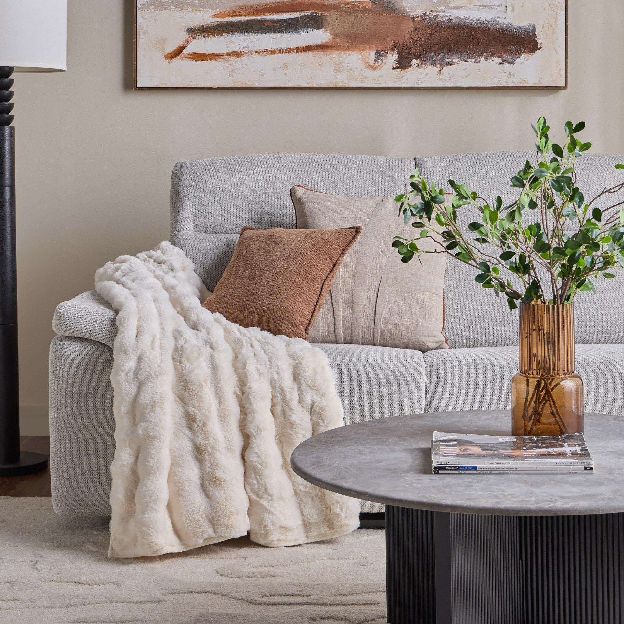 Kadence Rabbit Fur Blanket - 200x240 cm-household-cushionsandthrows-throwsandblankets-blankets-image-3
