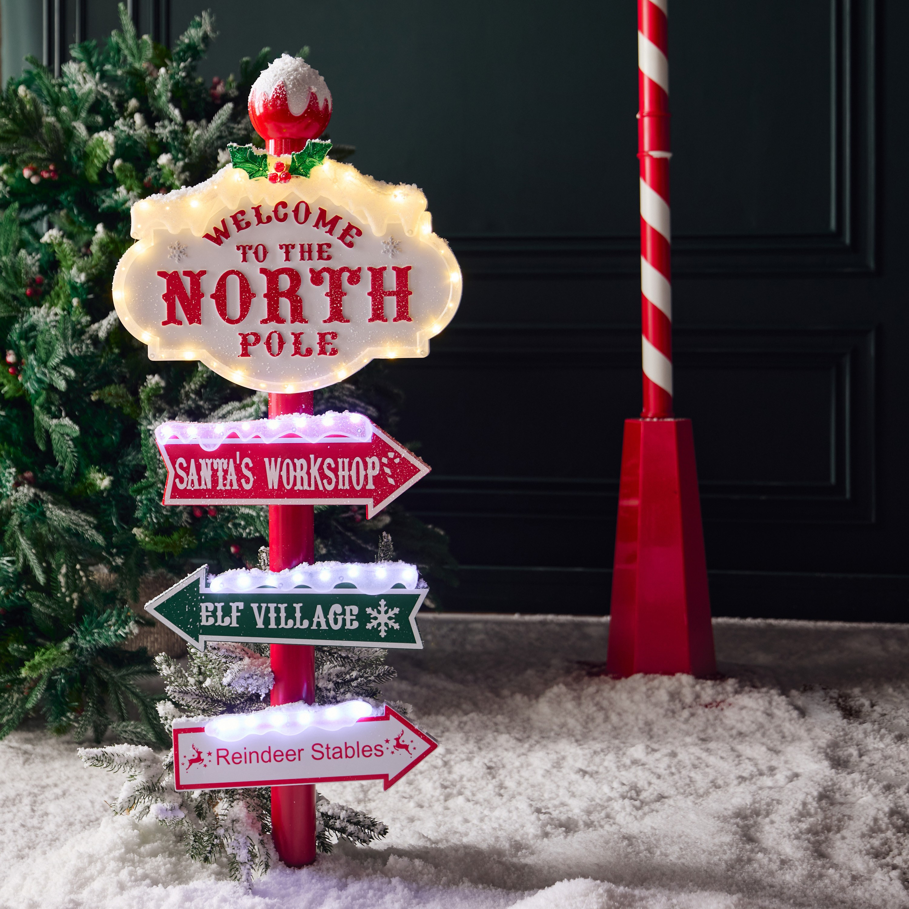 Shop Christmas LED North Pole Scene Showpiece - 30x30 cm Online