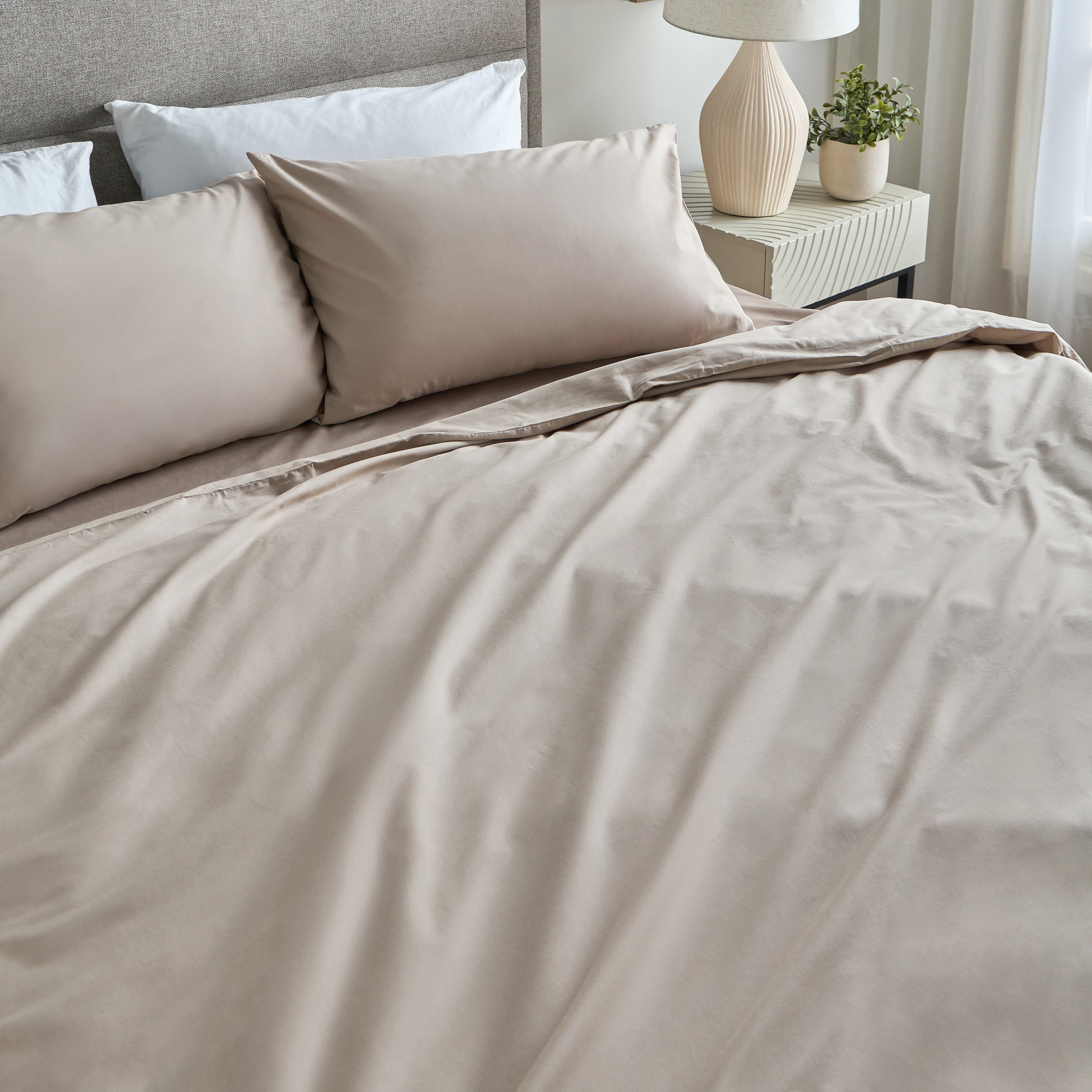 Oasis Cotton Sateen 200 Thread Count Single Fitted Sheet - 90x200 cm-household-bedding-sheetsandpillowcases-fittedsheets-image-3