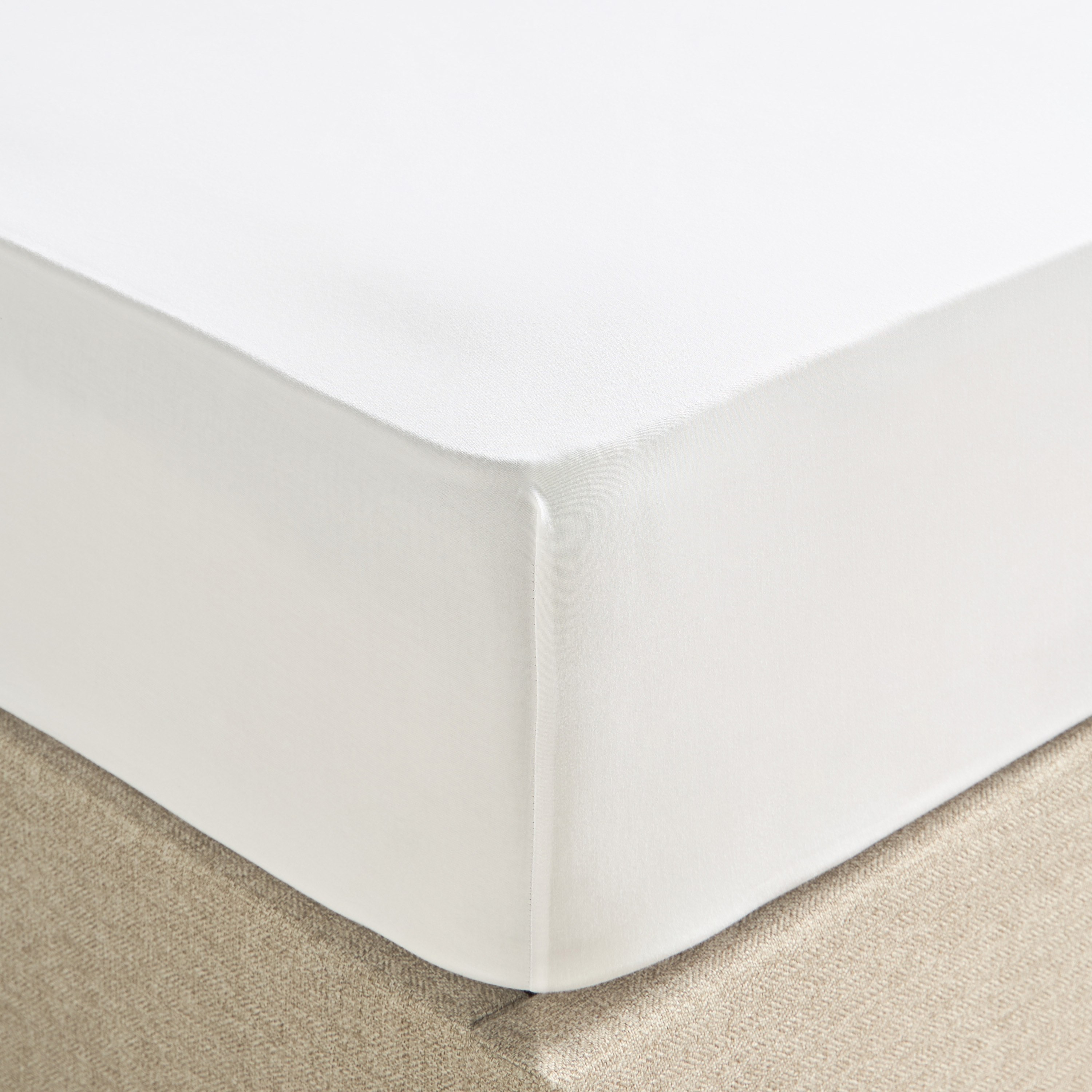 Oasis Cotton Sateen 200 Thread Count Single Fitted Sheet - 90x200 cm-household-bedding-sheetsandpillowcases-fittedsheets-image-1