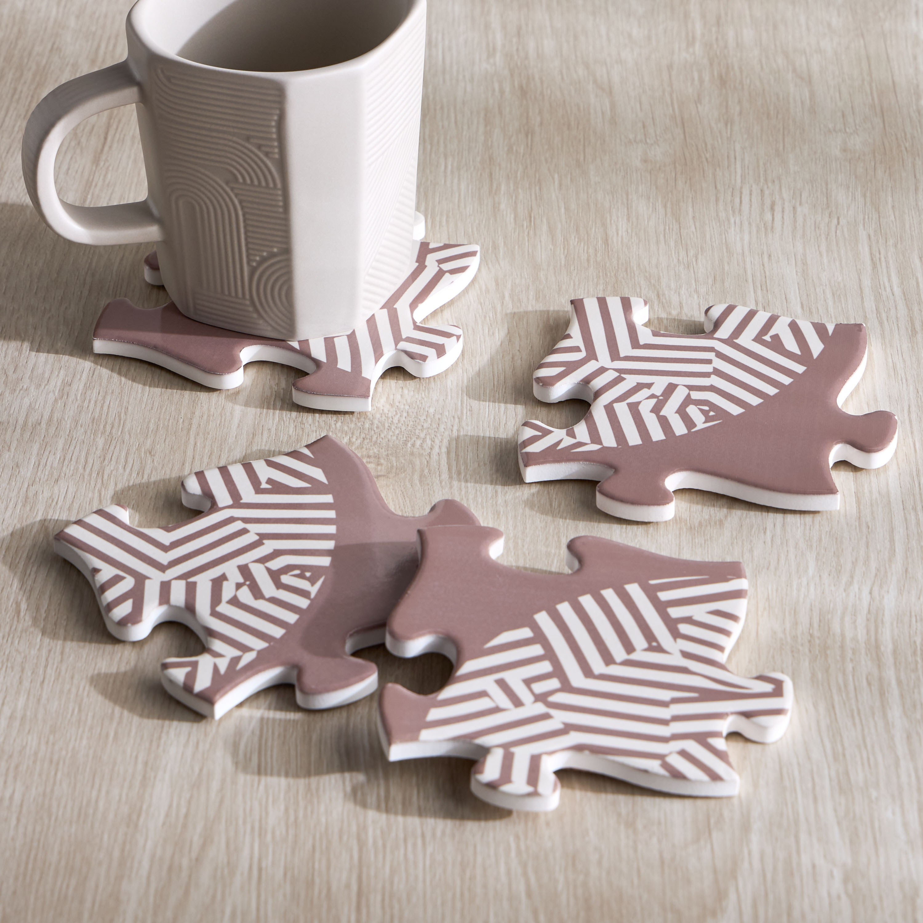 Cubism 4-Piece Coaster Set - 11x11 cm-household-dining-tablelinen-napkinsandaccessories-image-1