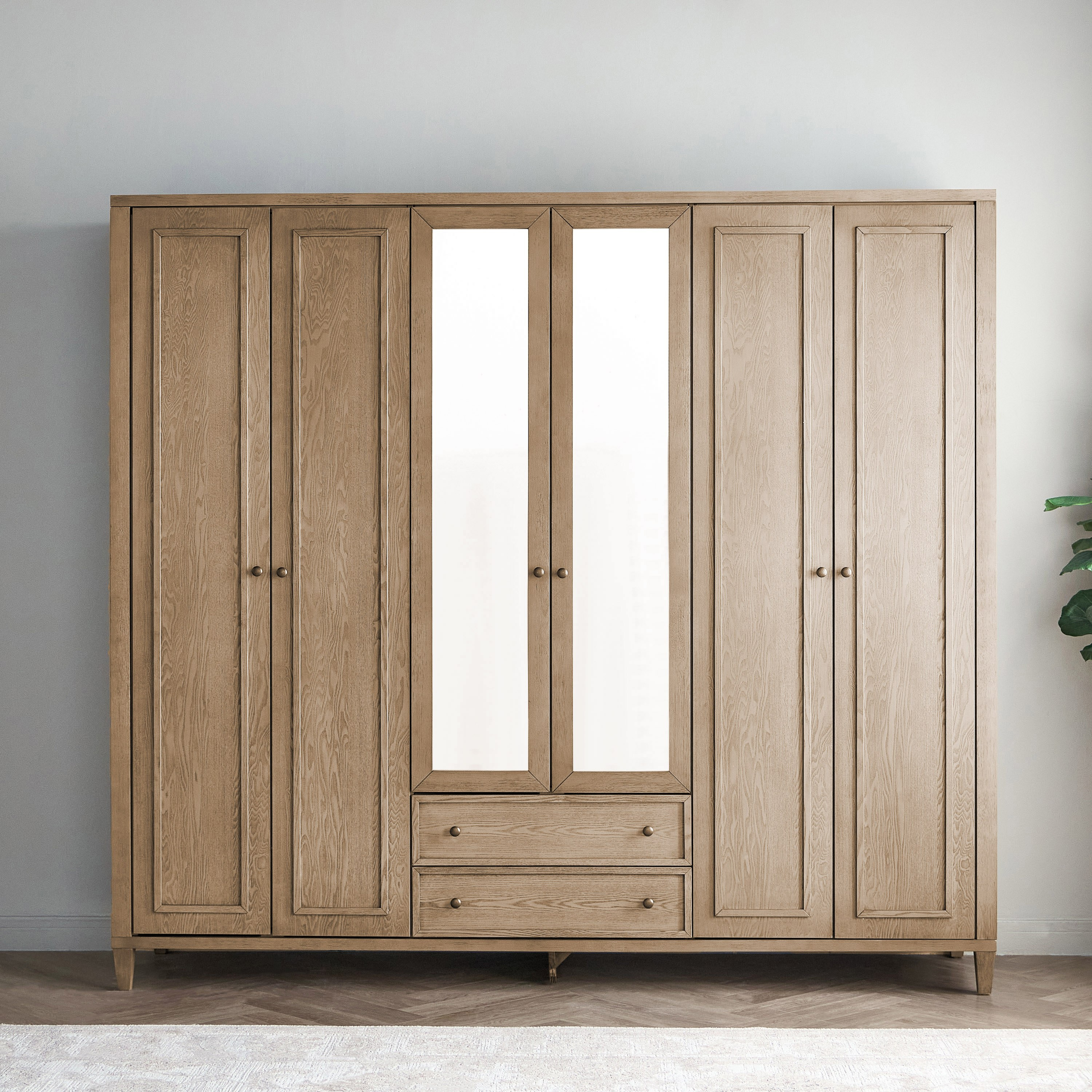 Leopold 6-Door Wardrobe with Drawers-furniture-bedroom-wardrobes-image-2