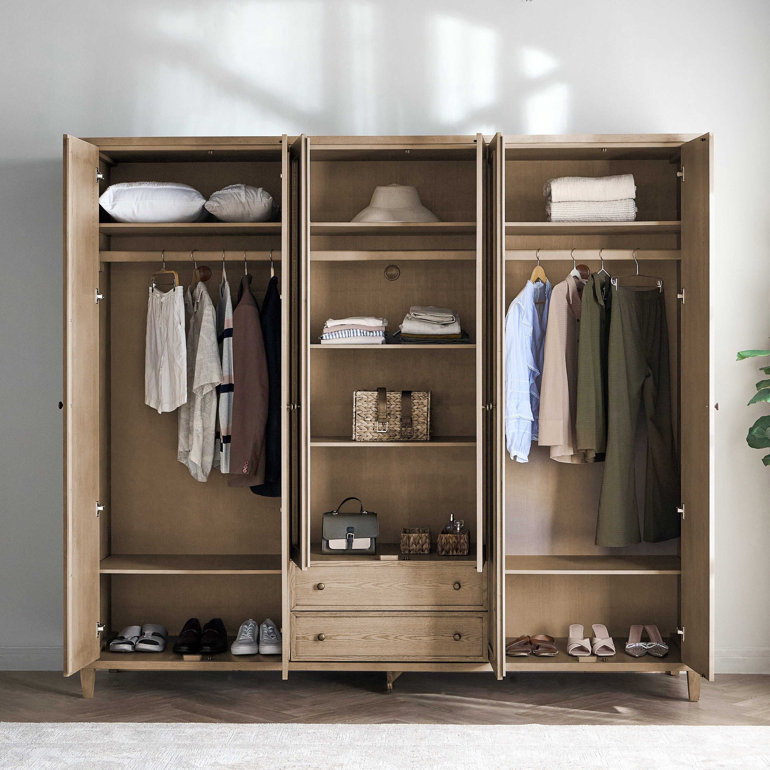 Leopold 6-Door Wardrobe with Drawers-furniture-bedroom-wardrobes-image-3