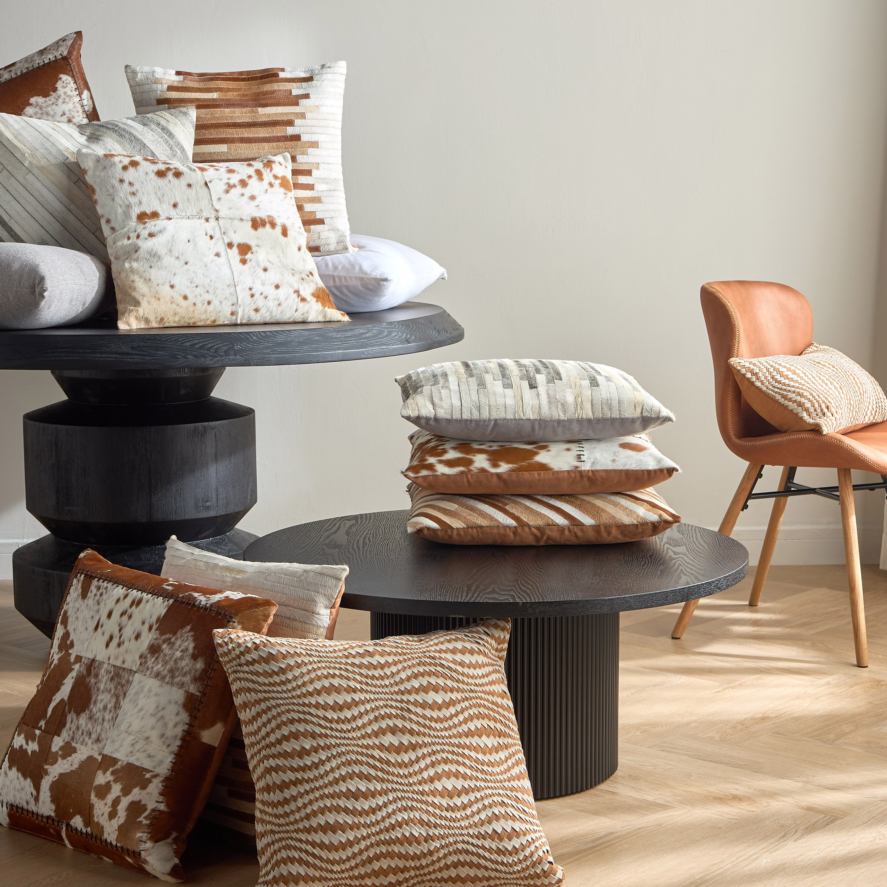 Buy Stowe Hide Whip Stitch Woven Filled Cushion - 50x50 cm Online ...