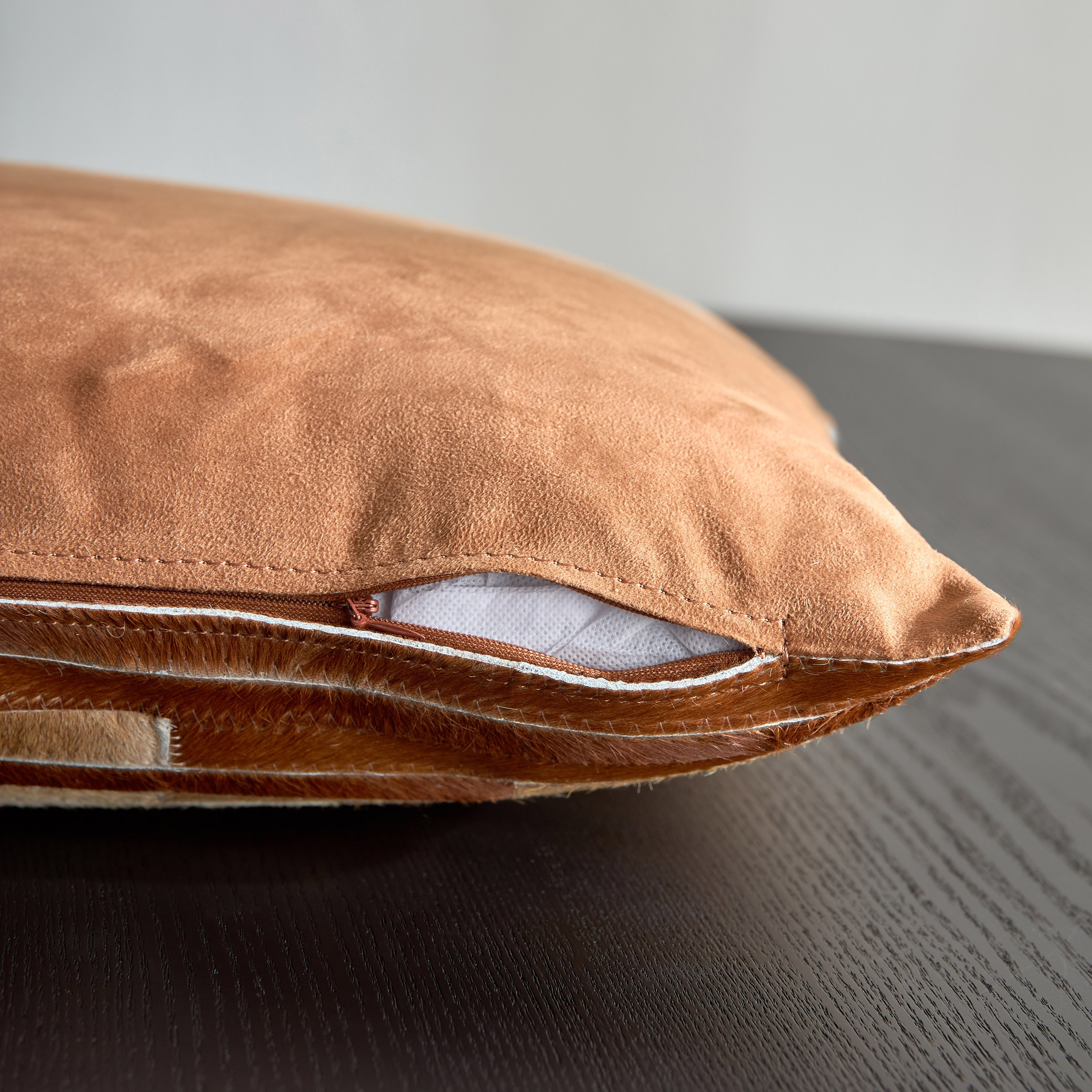 Marfa Hide Leather Woven Filled Cushion - 50x50 cm-household-cushionsandthrows-filledcushions-decorativecushions-image-3