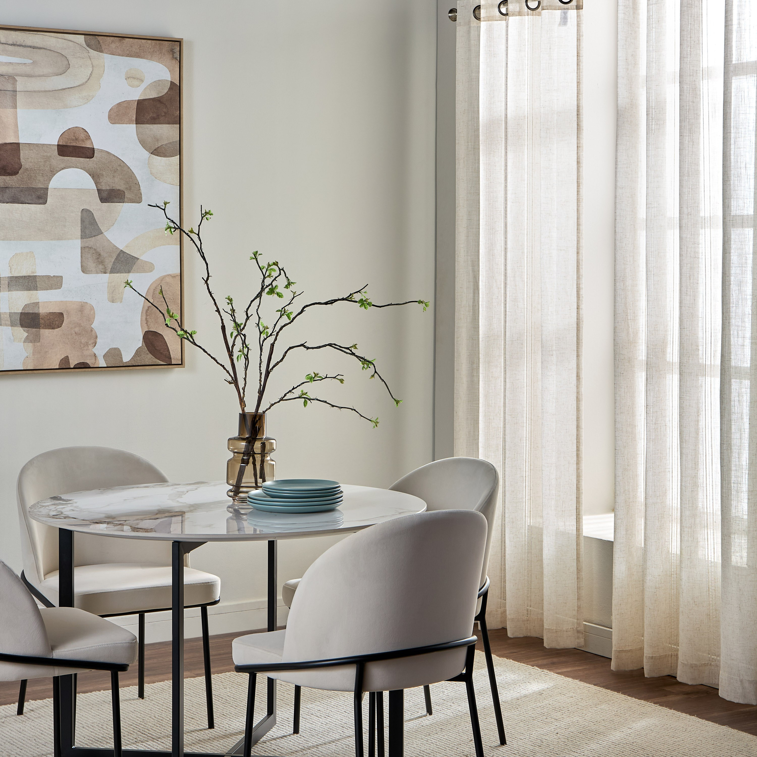 طقم ستائر شفافة من قطعتين - جلوريا - 140x240 سم-household-windows-curtains-image-4