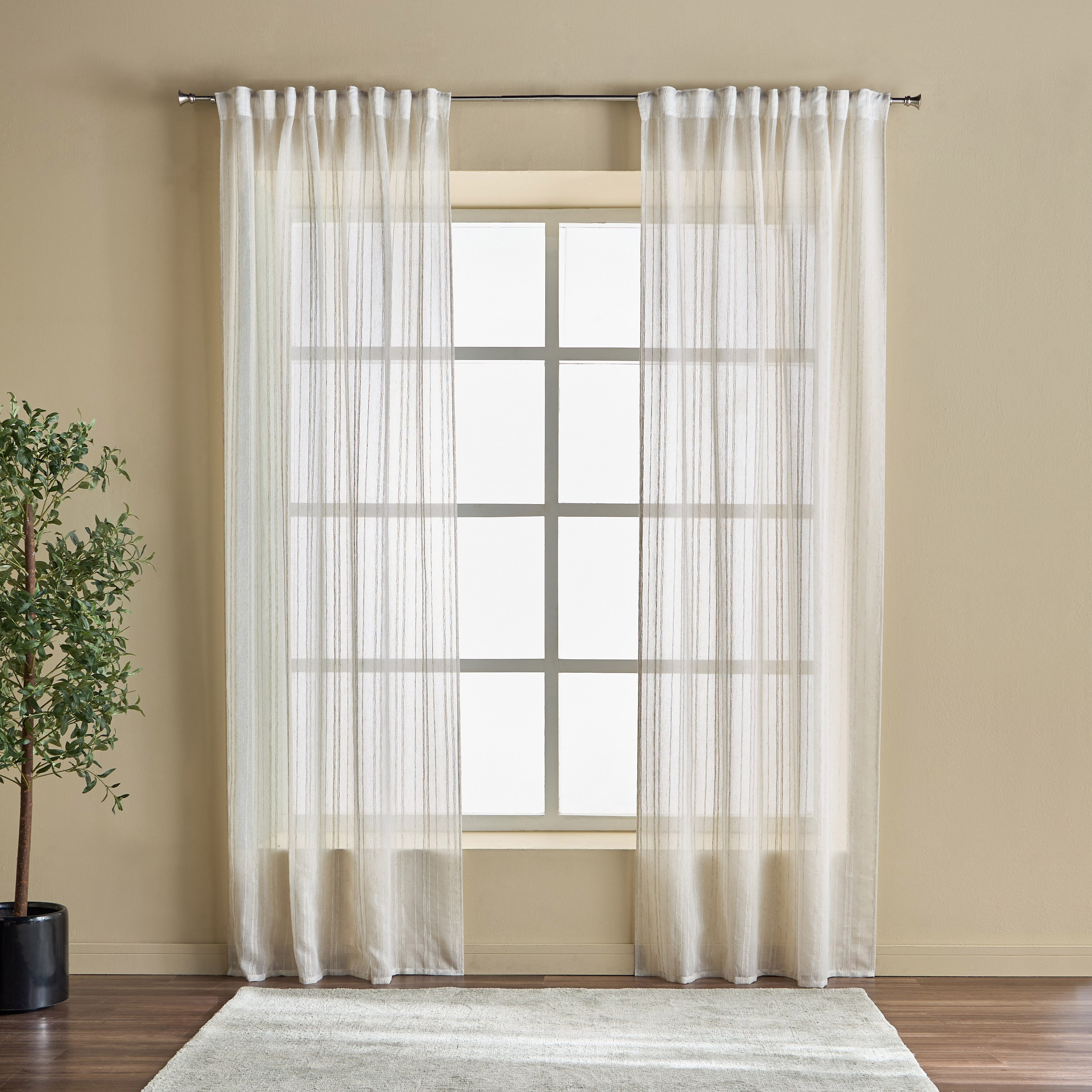 Avery 2-Piece Sheer Curtain Set - 140x295 cm-household-windows-curtains-image-1