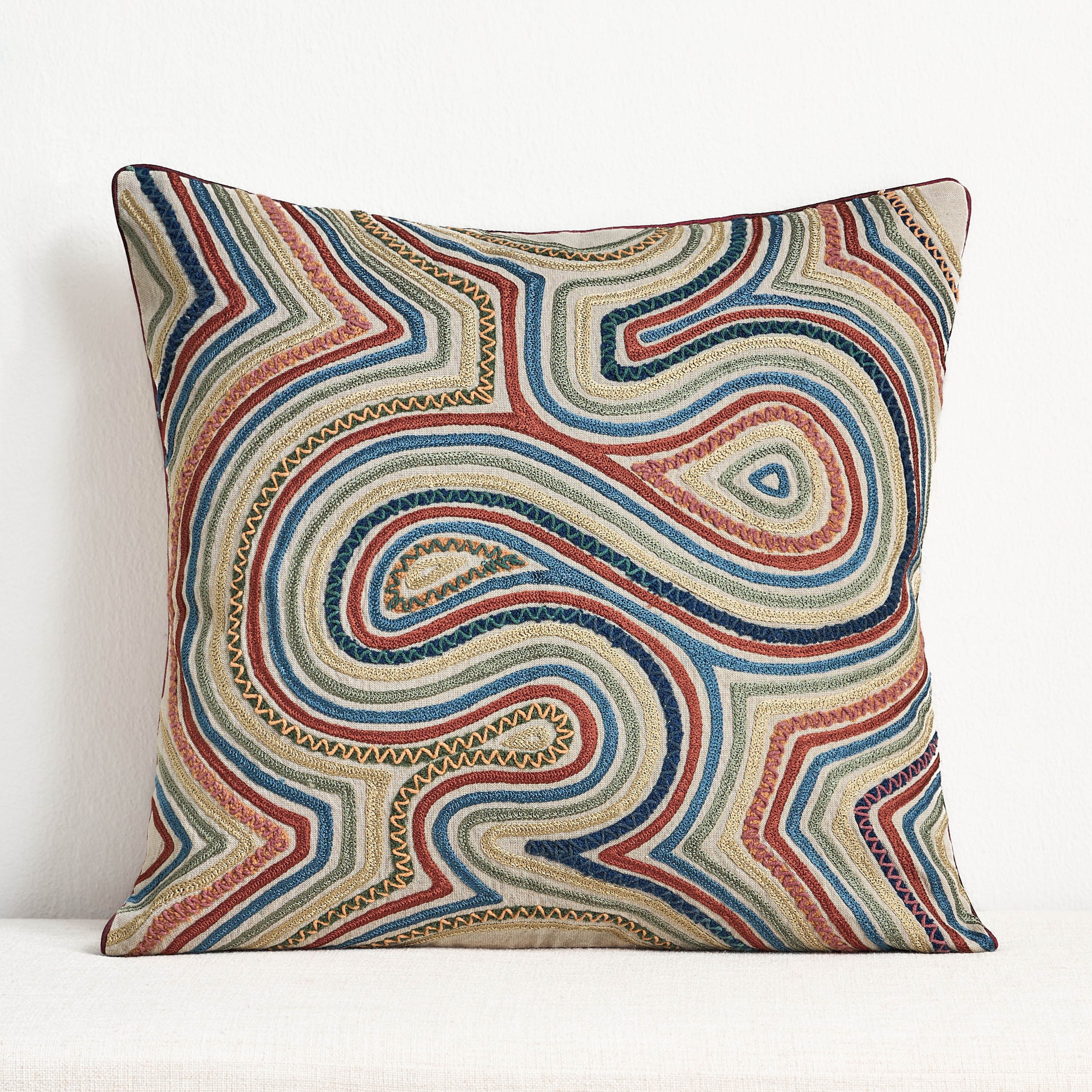 وسادة محشوّة مطرّزة - كورفو - 50x50 سم-household-cushionsandthrows-filledcushions-decorativecushions-image-1