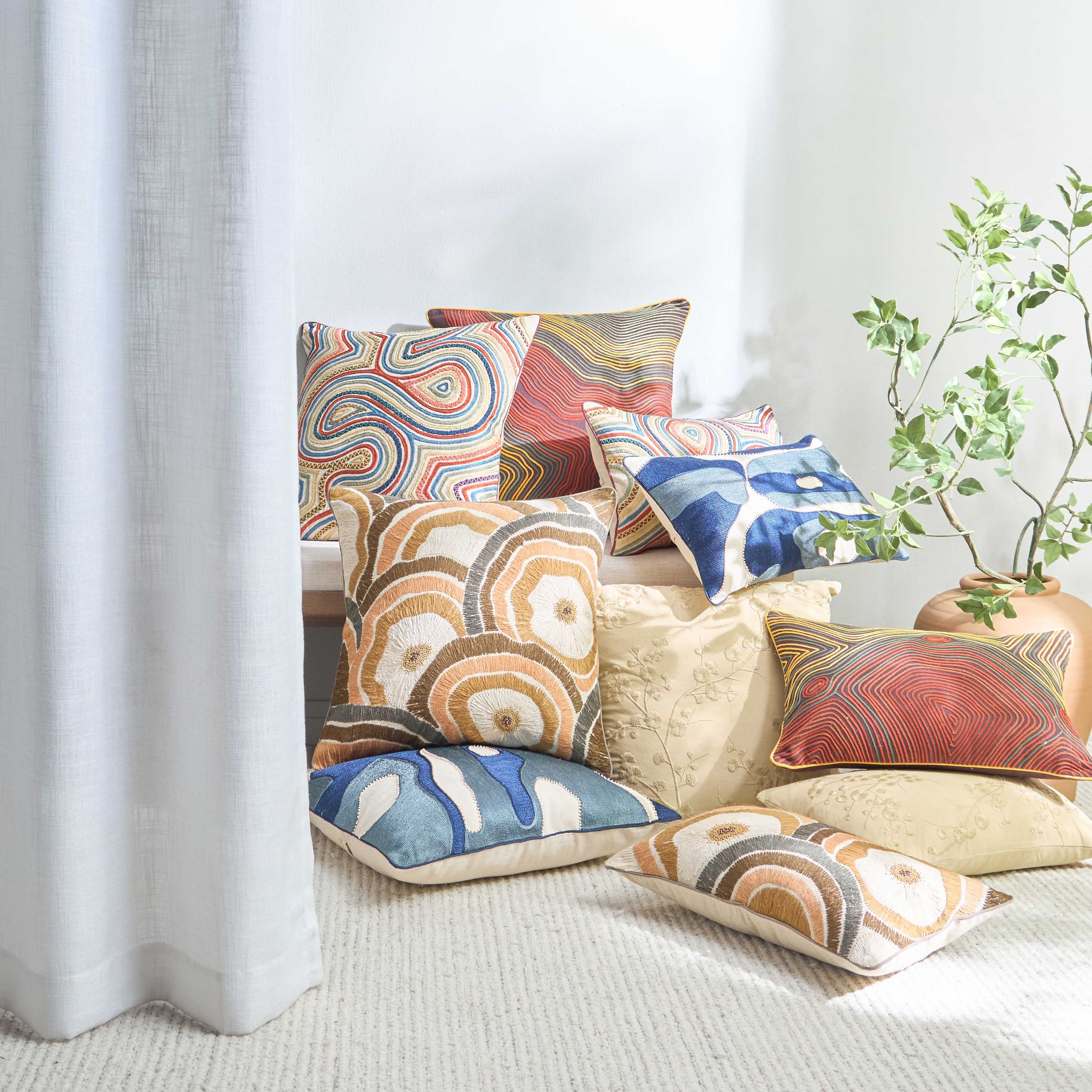 Lienz Bead and Embroidered Filled Cushion - 50x50 cm-household-cushionsandthrows-filledcushions-decorativecushions-image-4