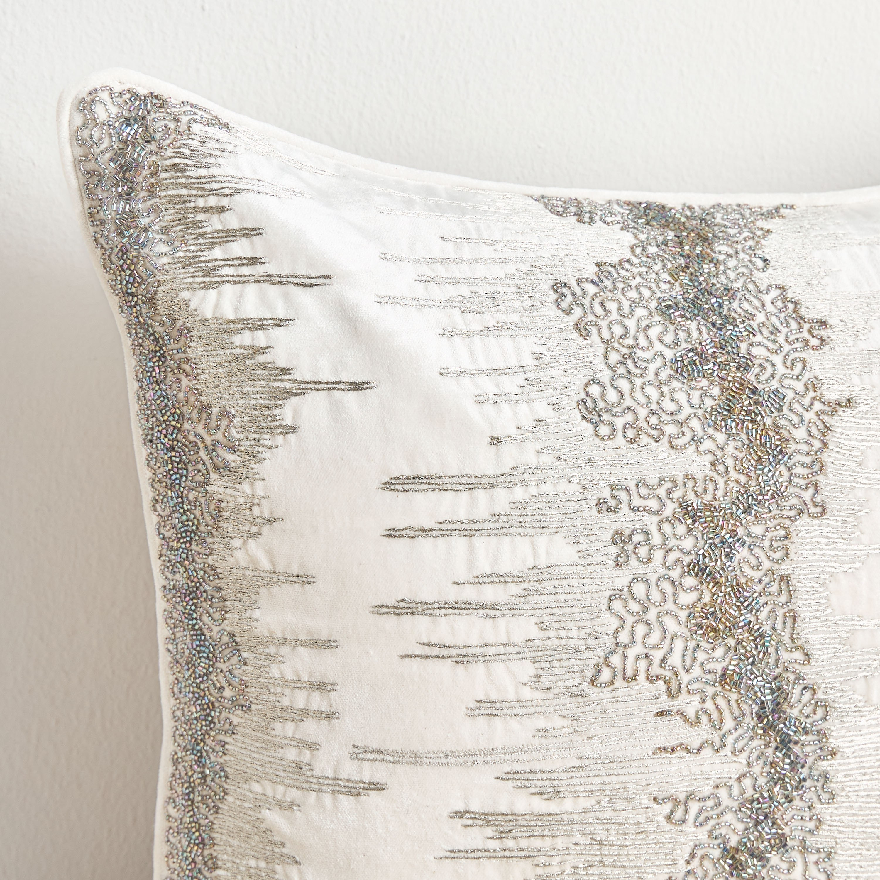 Kastoria Bead and Embroidered Filled Cushion - 50x50 cm-household-cushionsandthrows-filledcushions-decorativecushions-image-2