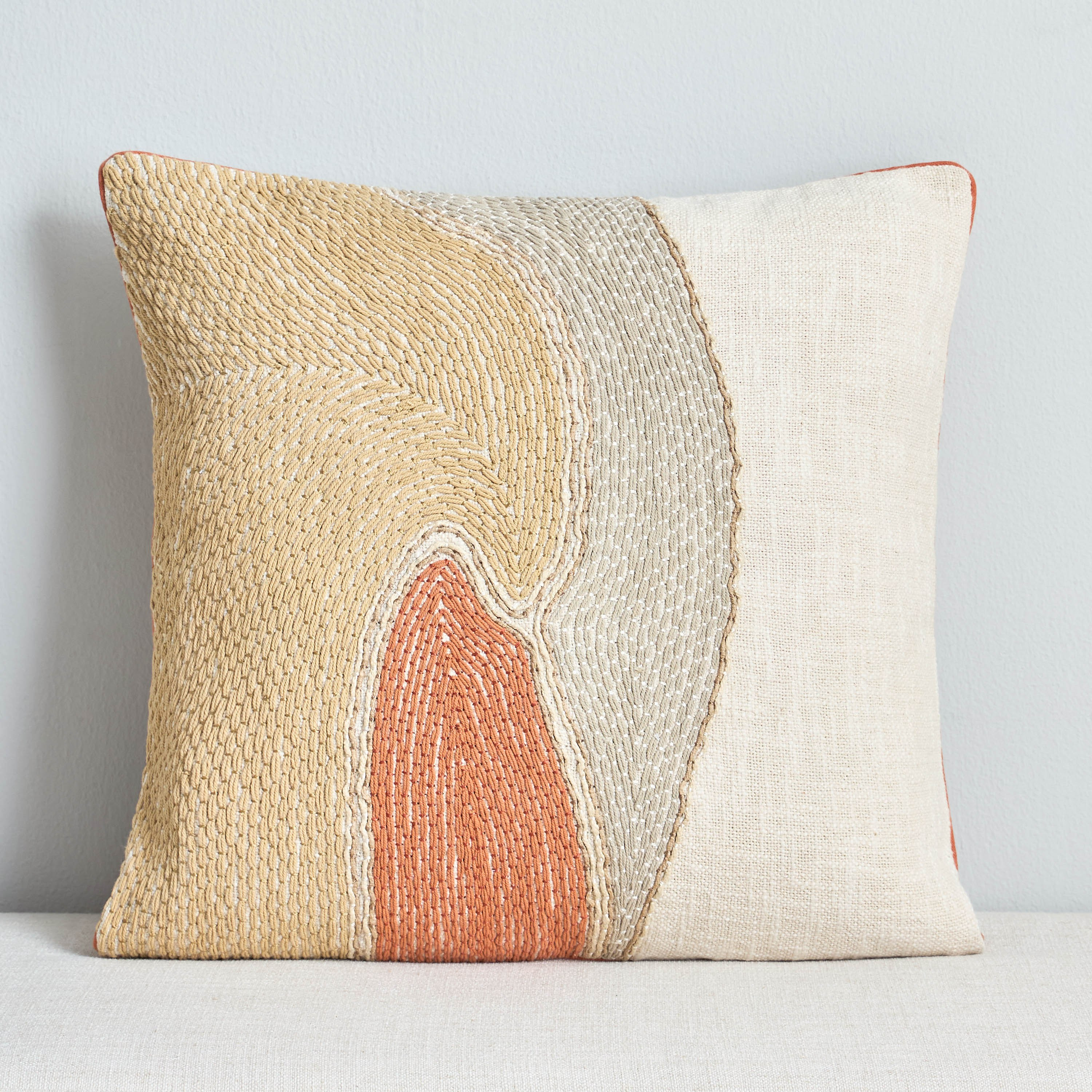 Rhod Wave Embroidered Filled Cushion - 50x50 cm-household-cushionsandthrows-filledcushions-decorativecushions-image-1
