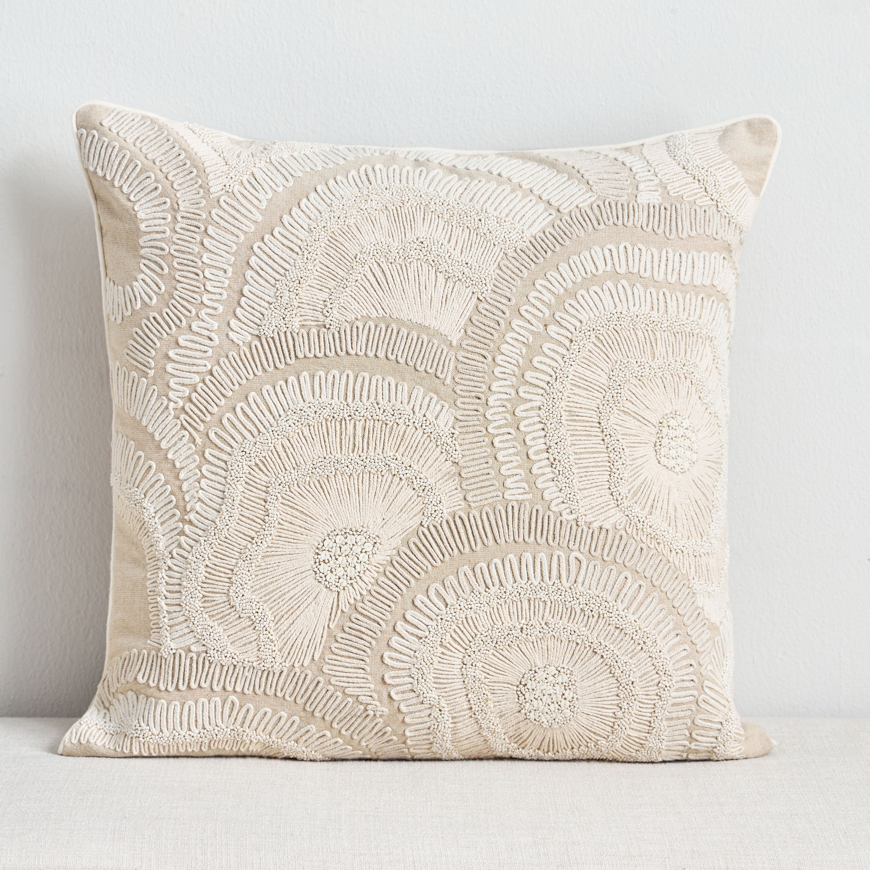 Graz Embroidered Filled Cushion - 50x50 cm-household-cushionsandthrows-filledcushions-decorativecushions-image-1