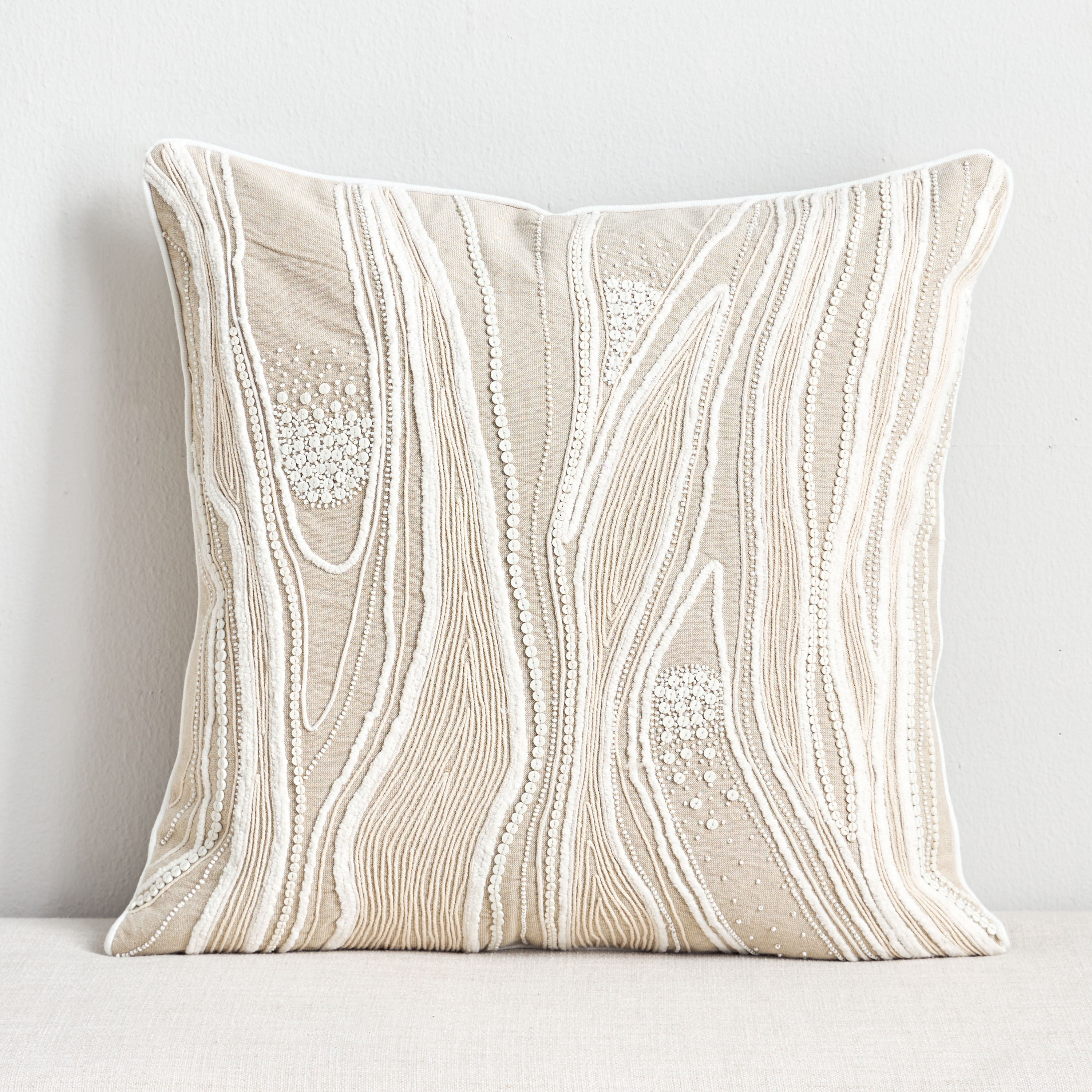 Nimes Embroidered Filled Cushion - 50x50 cm-household-cushionsandthrows-filledcushions-decorativecushions-image-1