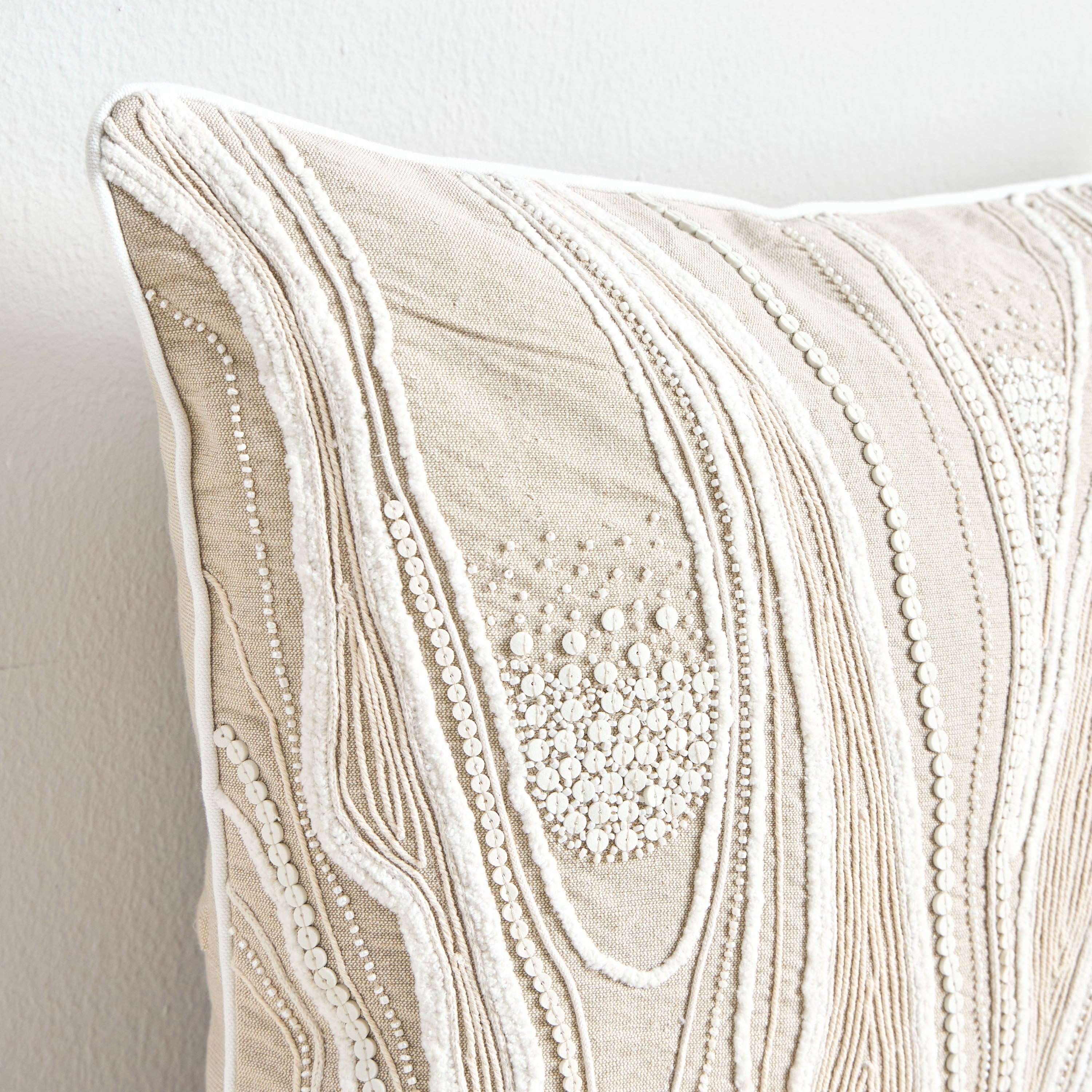 Nimes Embroidered Filled Cushion - 50x50 cm-household-cushionsandthrows-filledcushions-decorativecushions-image-2