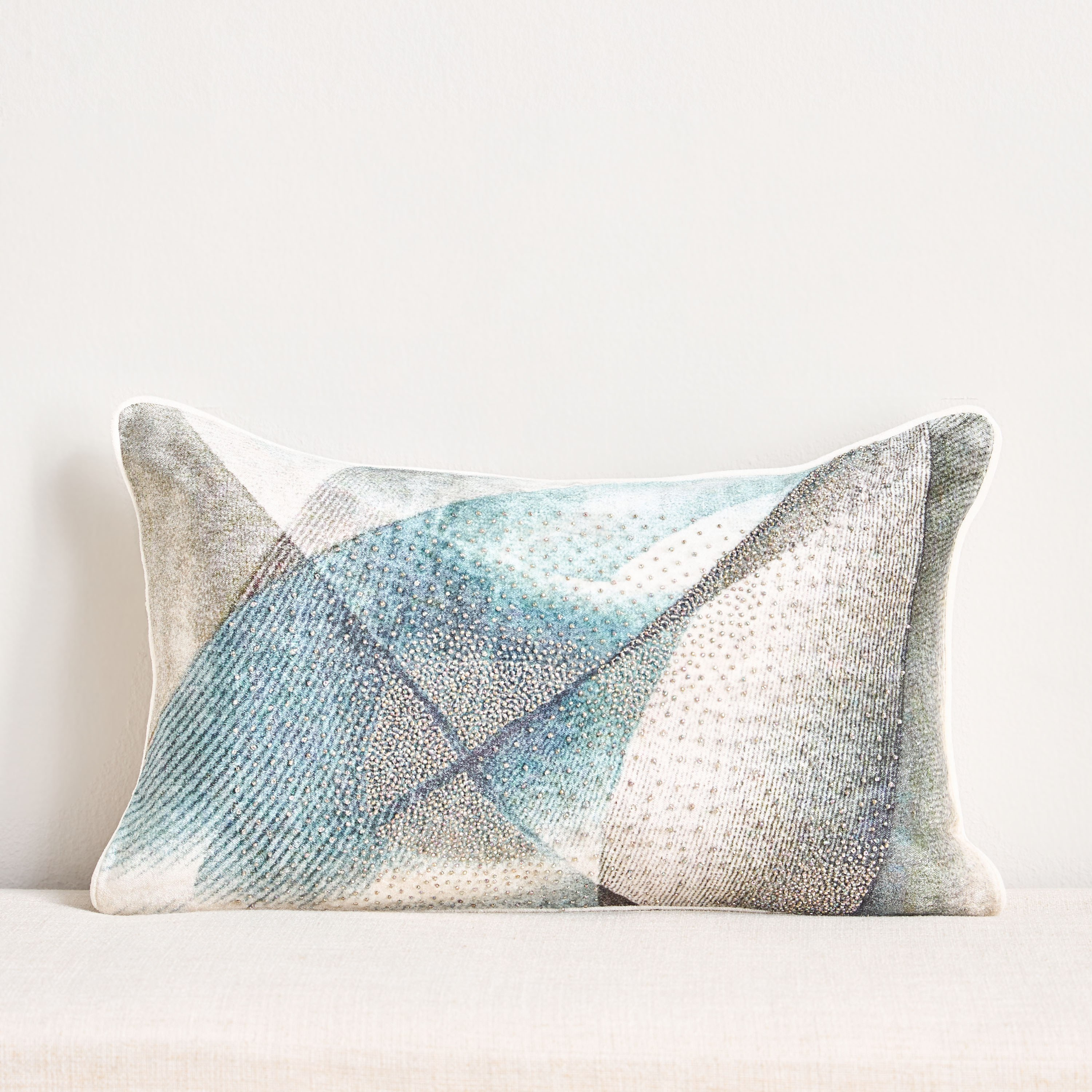 Paros Beaded Filled Cushion - 30x50 cm-household-cushionsandthrows-filledcushions-decorativecushions-image-1