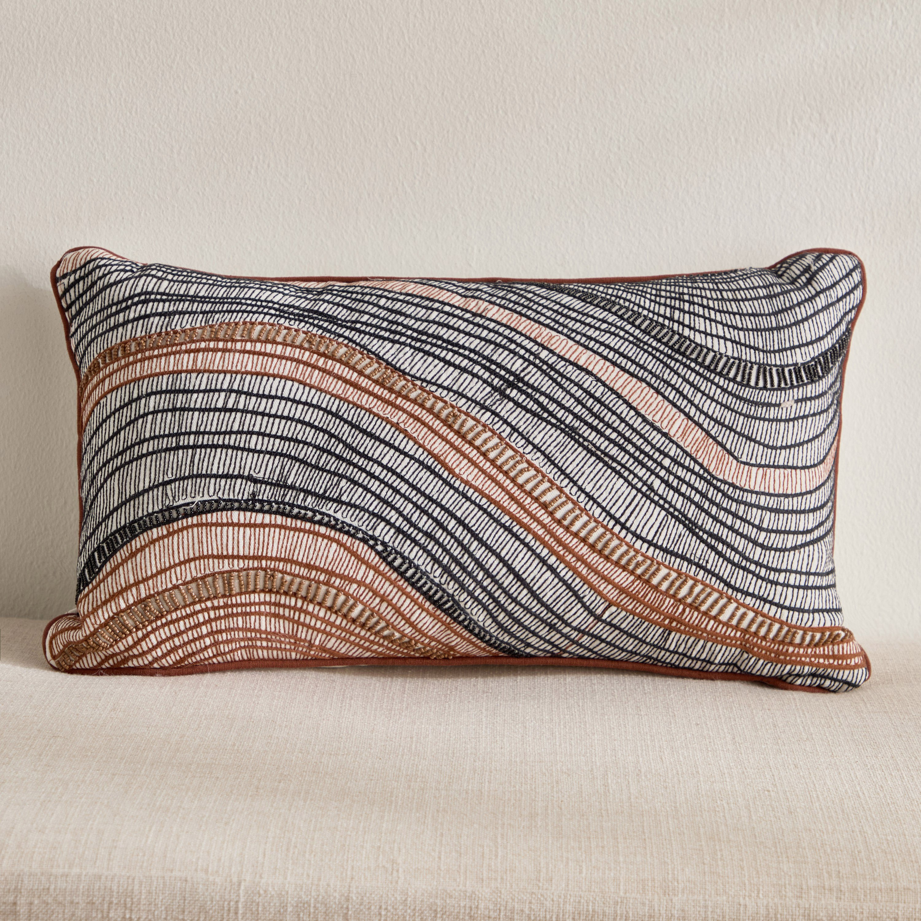 وسادة محشوّة مطرّزة - أمايا - 30x50 سم-household-cushionsandthrows-filledcushions-decorativecushions-image-1
