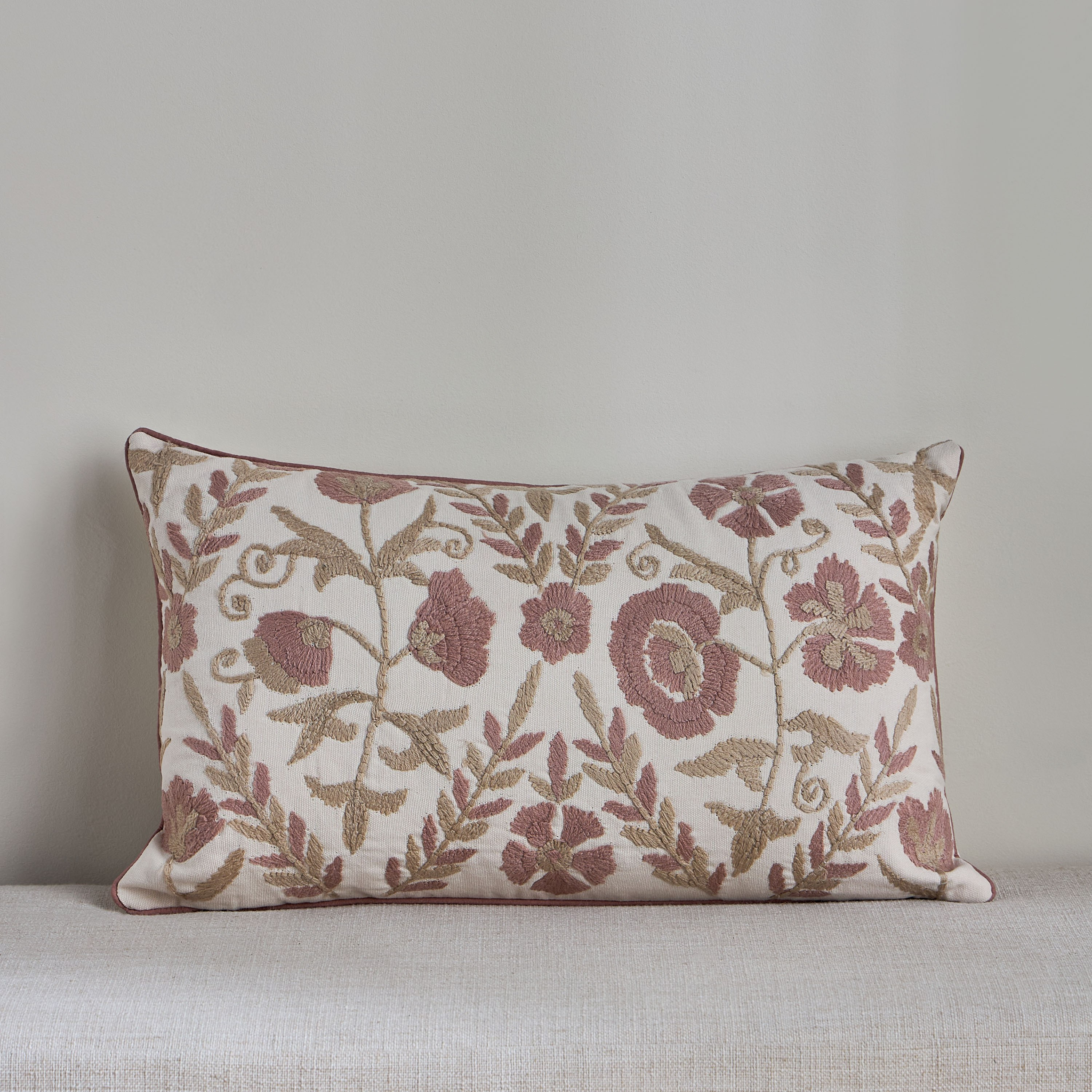 Azara Embroidered Filled Cushion - 30x50 cm-household-cushionsandthrows-filledcushions-decorativecushions-image-1