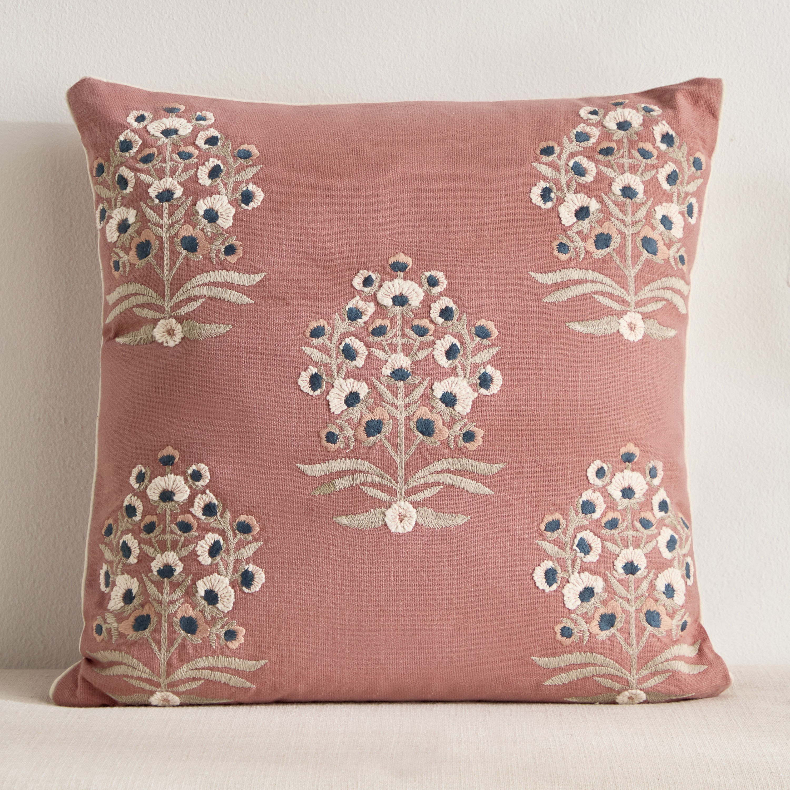 Tia Embroidered Filled Cushion - 50x50 cm-household-cushionsandthrows-filledcushions-decorativecushions-image-1