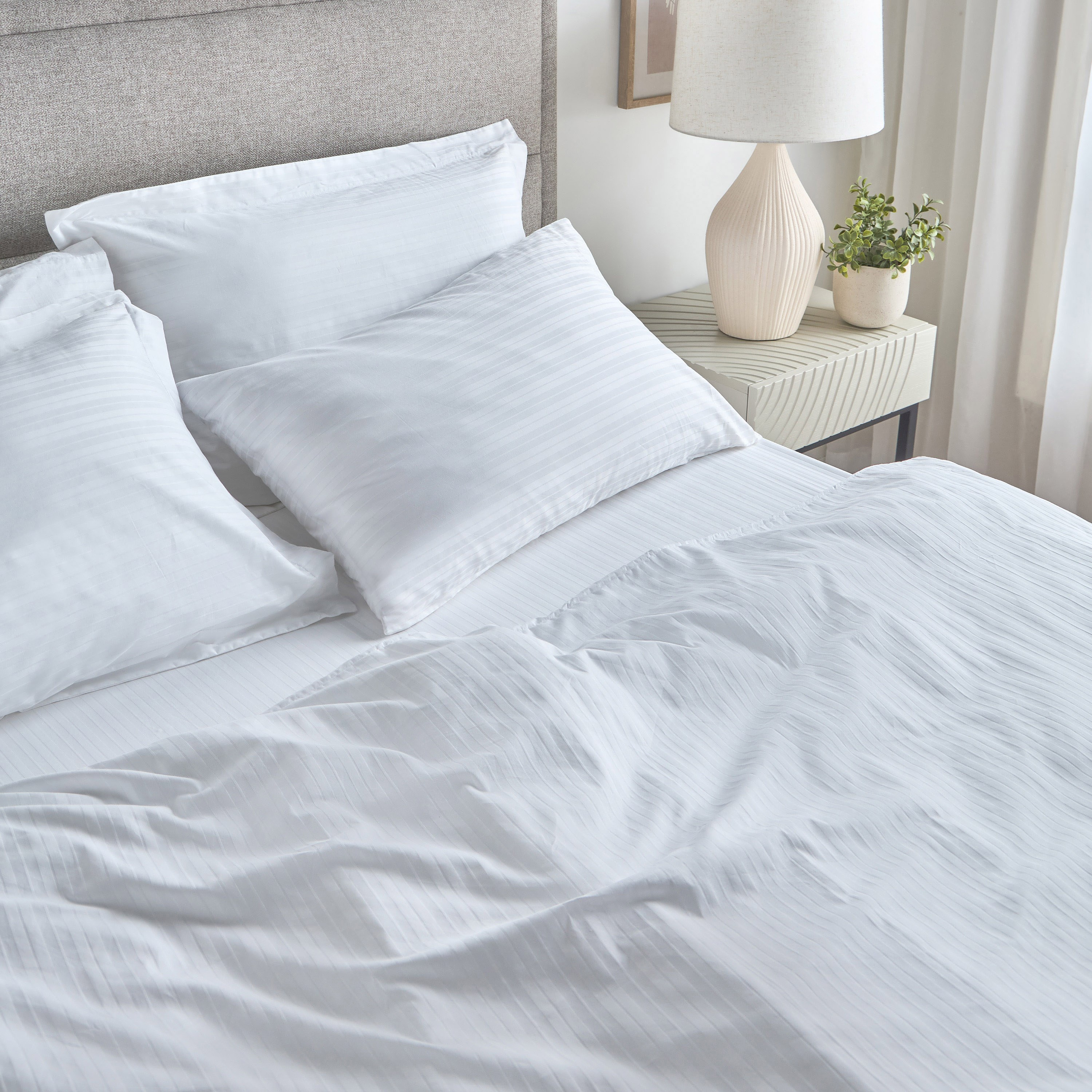 Elara Cotton Sateen 300 Thread Count Super King Fitted Sheet - 200x205 cm-household-bedding-sheetsandpillowcases-fittedsheets-image-3
