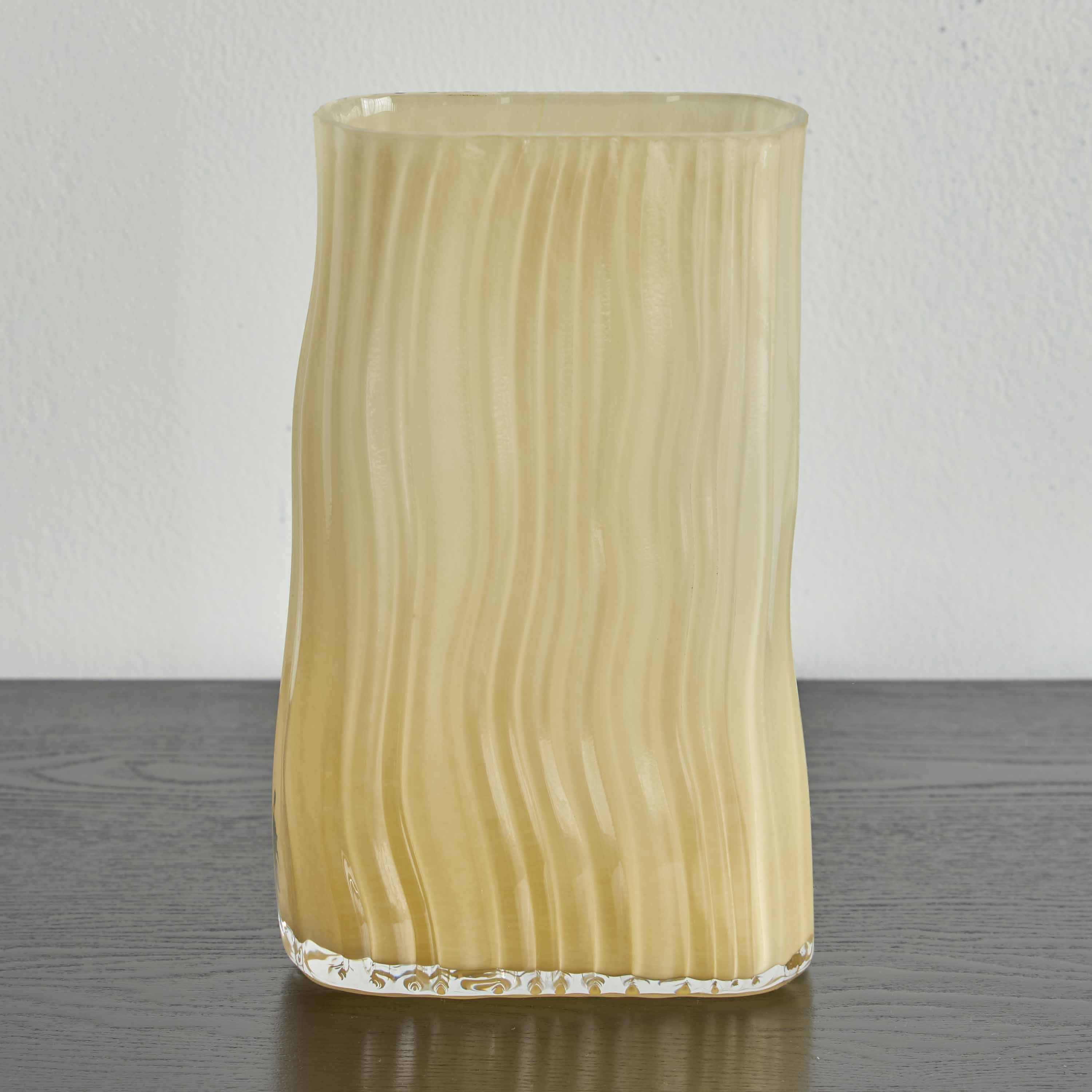 Cubic Ripple Glass Vase - 26 cm-household-decor-vasesandbowls-image-1